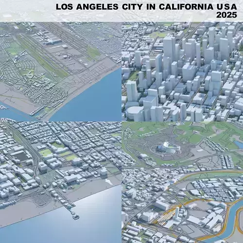 Los Angeles City in California USA 2025 3D model