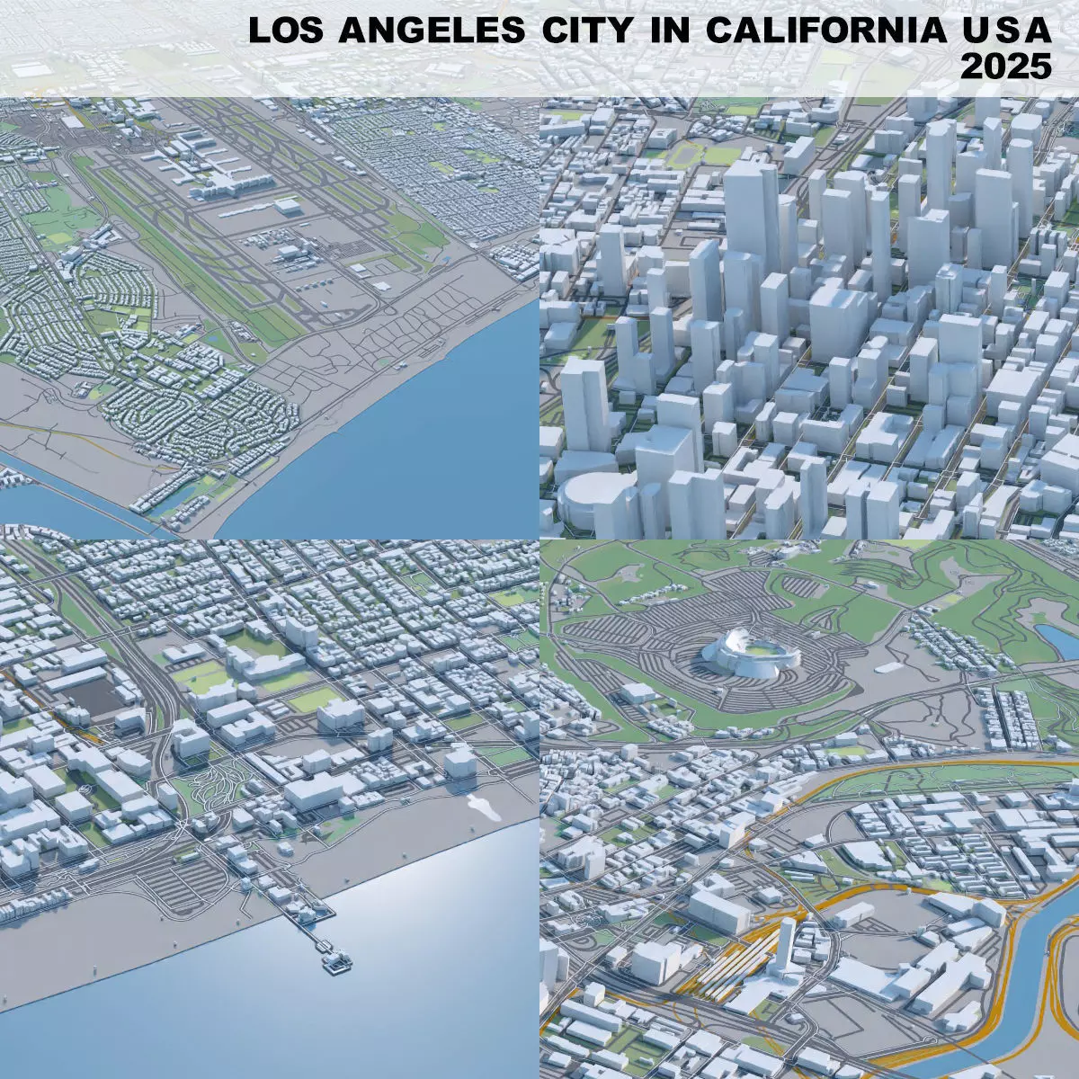 Los Angeles City in California USA 2025 3D model_0