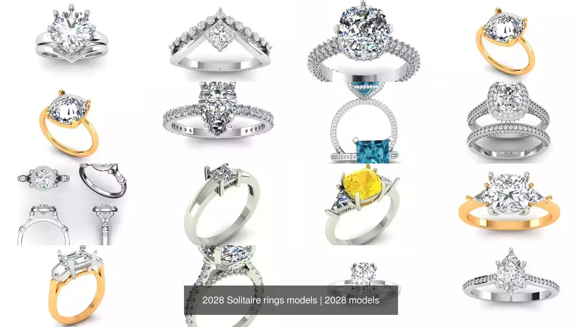 2028 Solitaire rings models 3D Model Collection_161