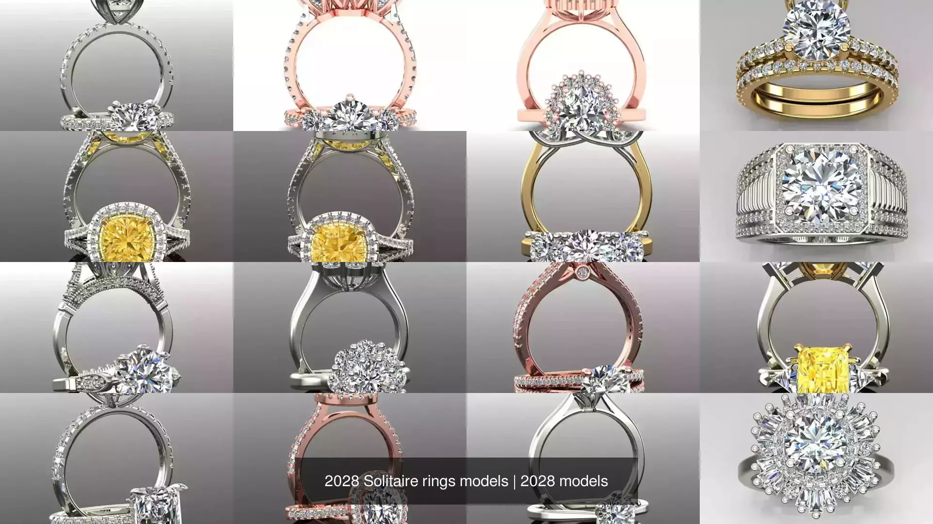 2028 Solitaire rings models 3D Model Collection_409