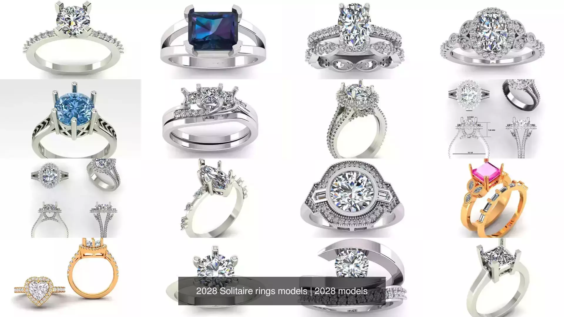 2028 Solitaire rings models 3D Model Collection_176