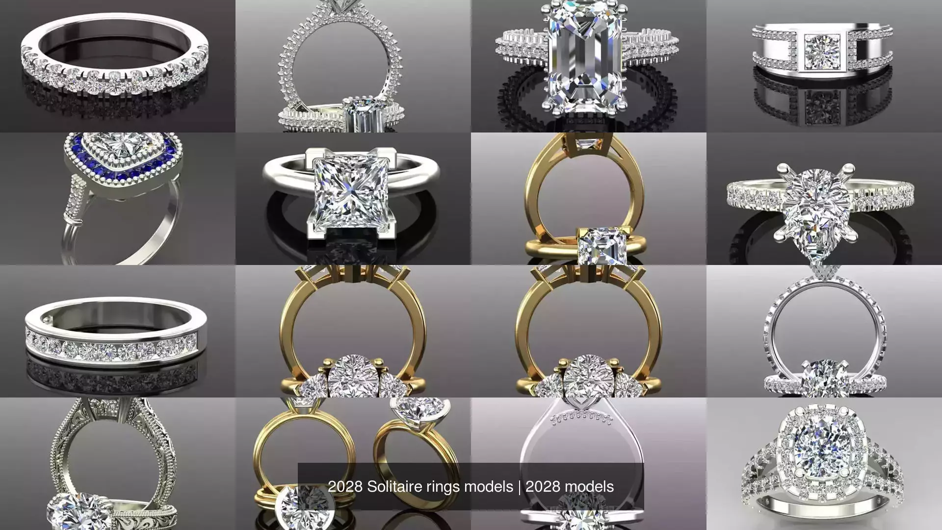 2028 Solitaire rings models 3D Model Collection_574