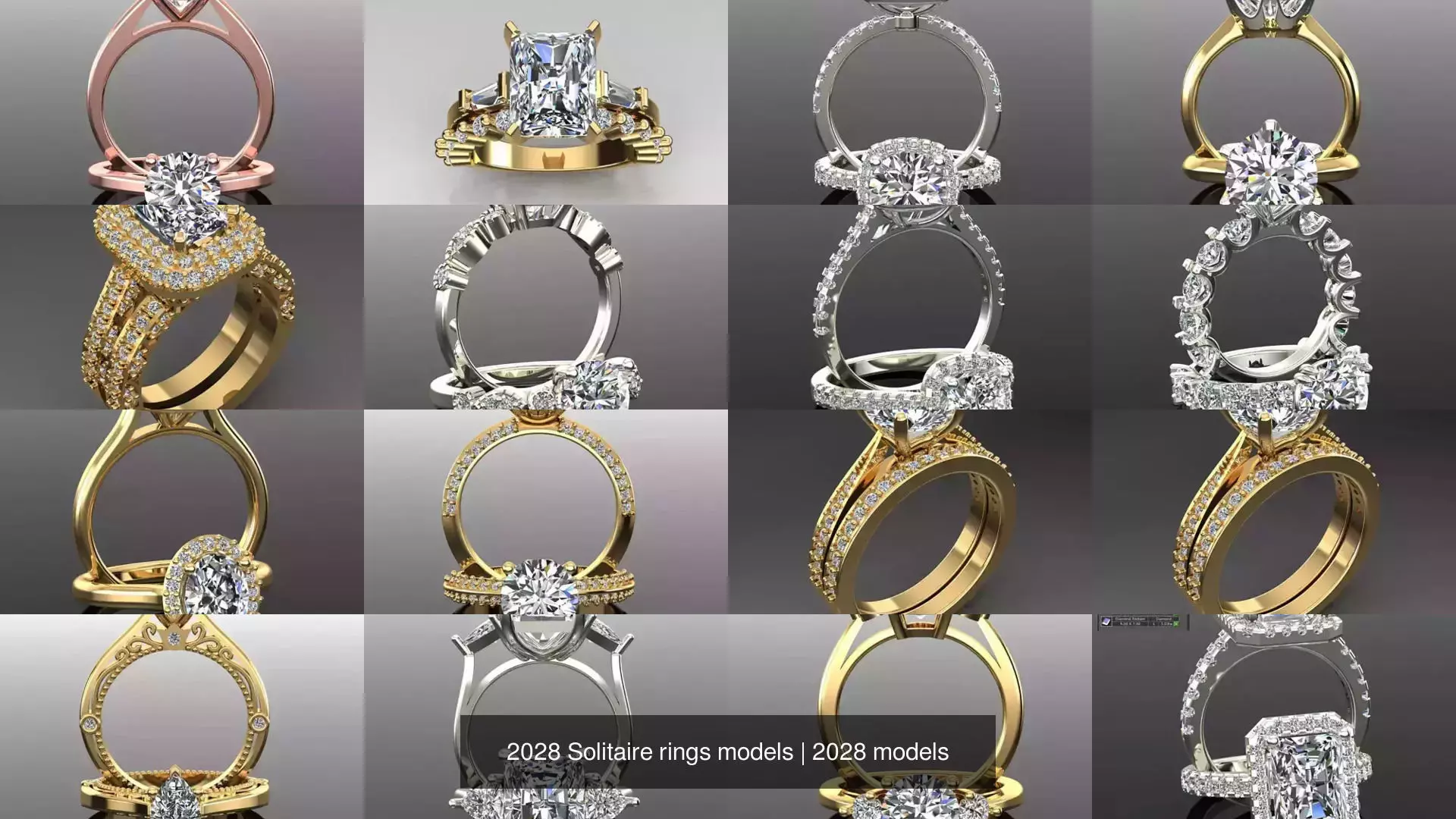2028 Solitaire rings models 3D Model Collection_274