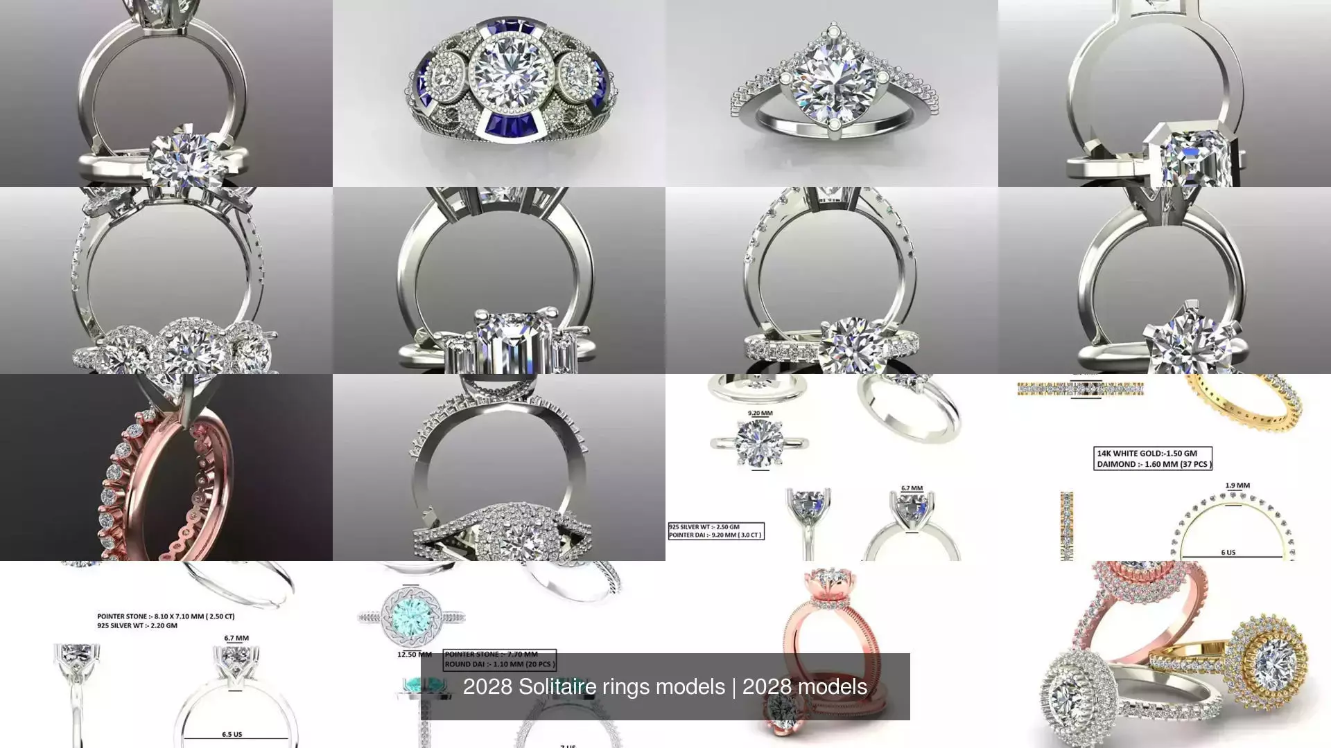 2028 Solitaire rings models 3D Model Collection_462
