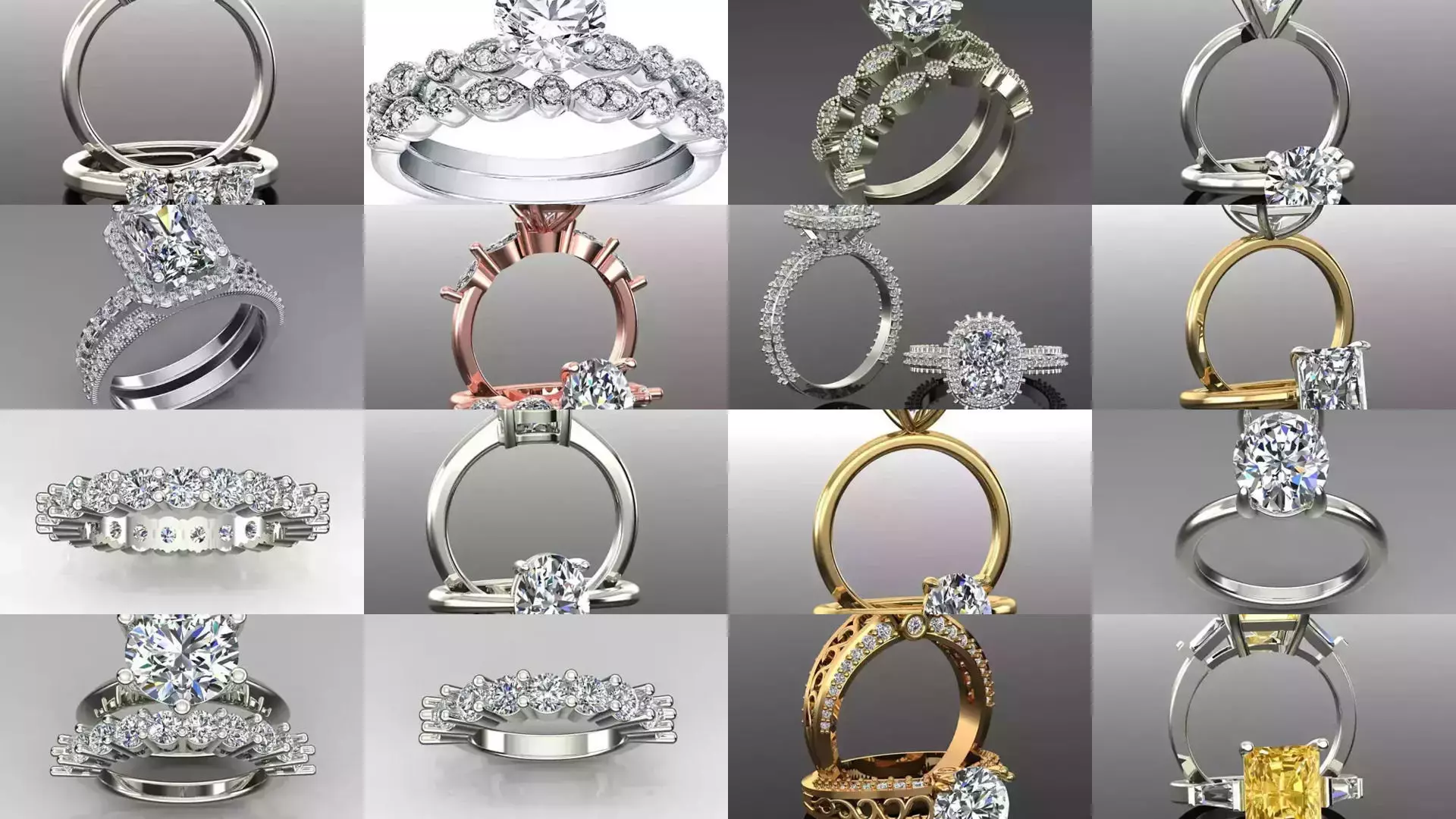 2028 Solitaire rings models 3D Model Collection_83