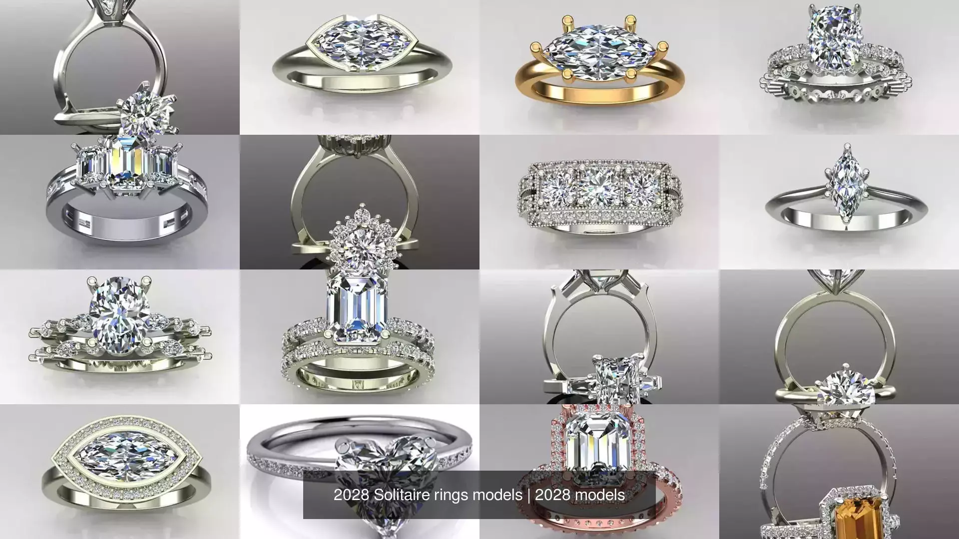 2028 Solitaire rings models 3D Model Collection_114