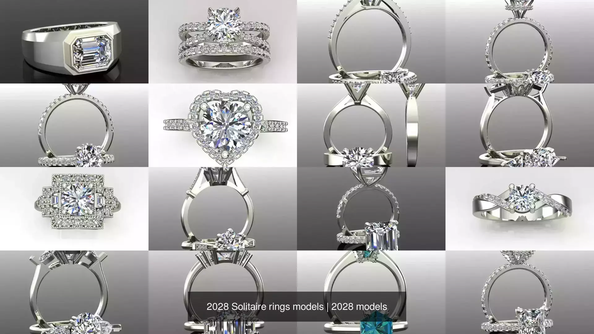 2028 Solitaire rings models 3D Model Collection_440