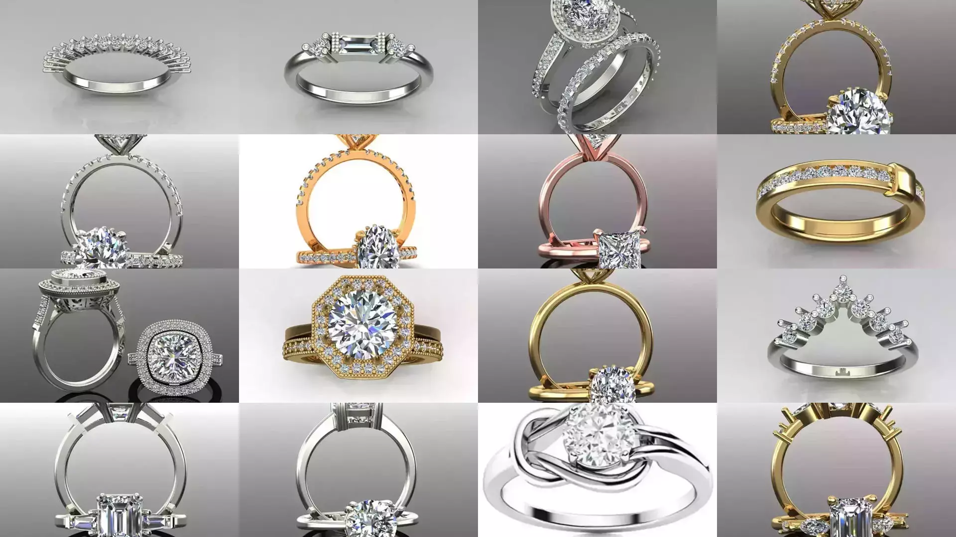 2028 Solitaire rings models 3D Model Collection_58
