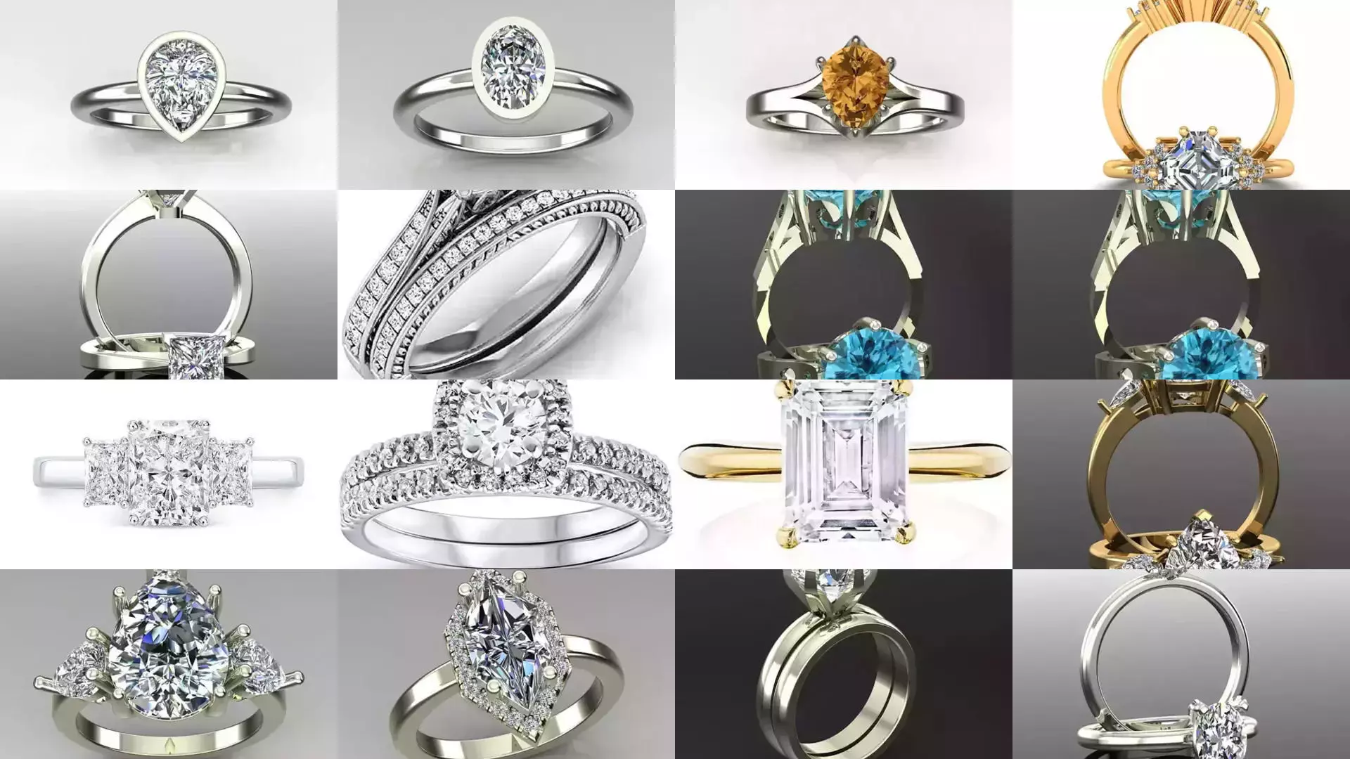 2028 Solitaire rings models 3D Model Collection_143