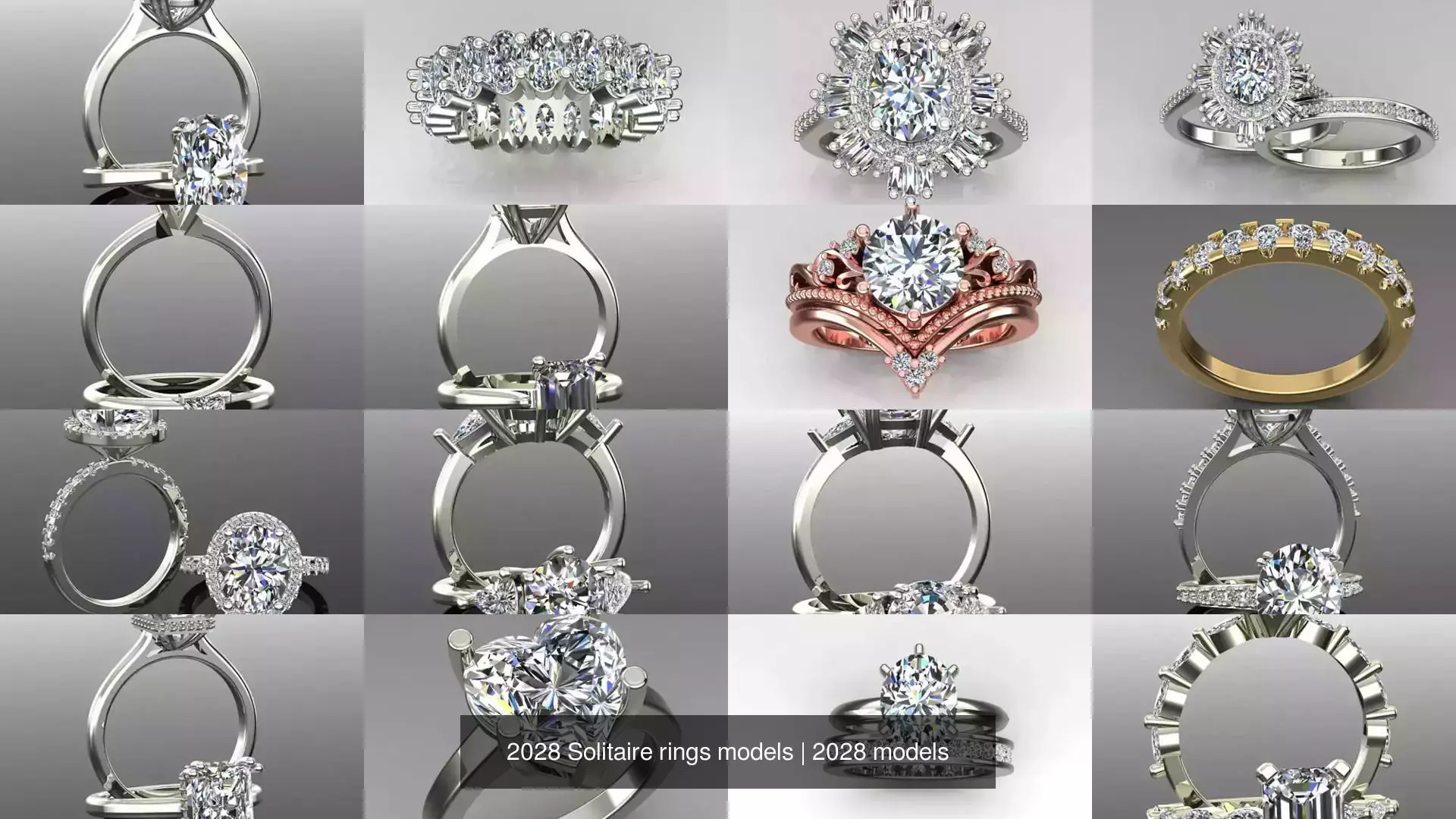 2028 Solitaire rings models 3D Model Collection_31