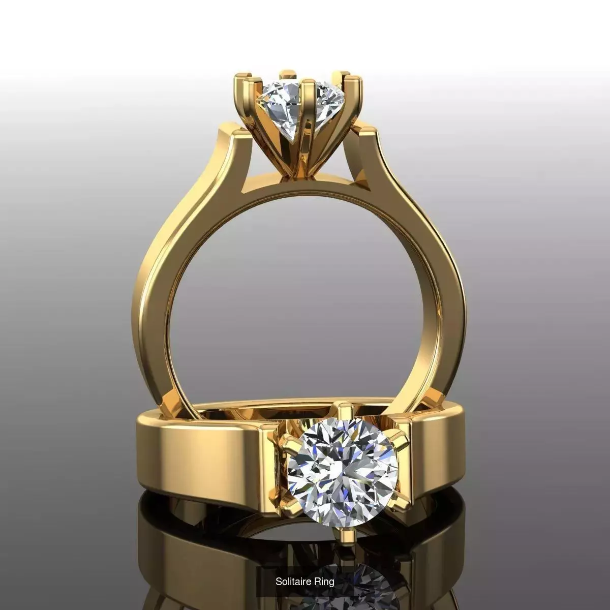 2028 Solitaire rings models 3D Model Collection_371