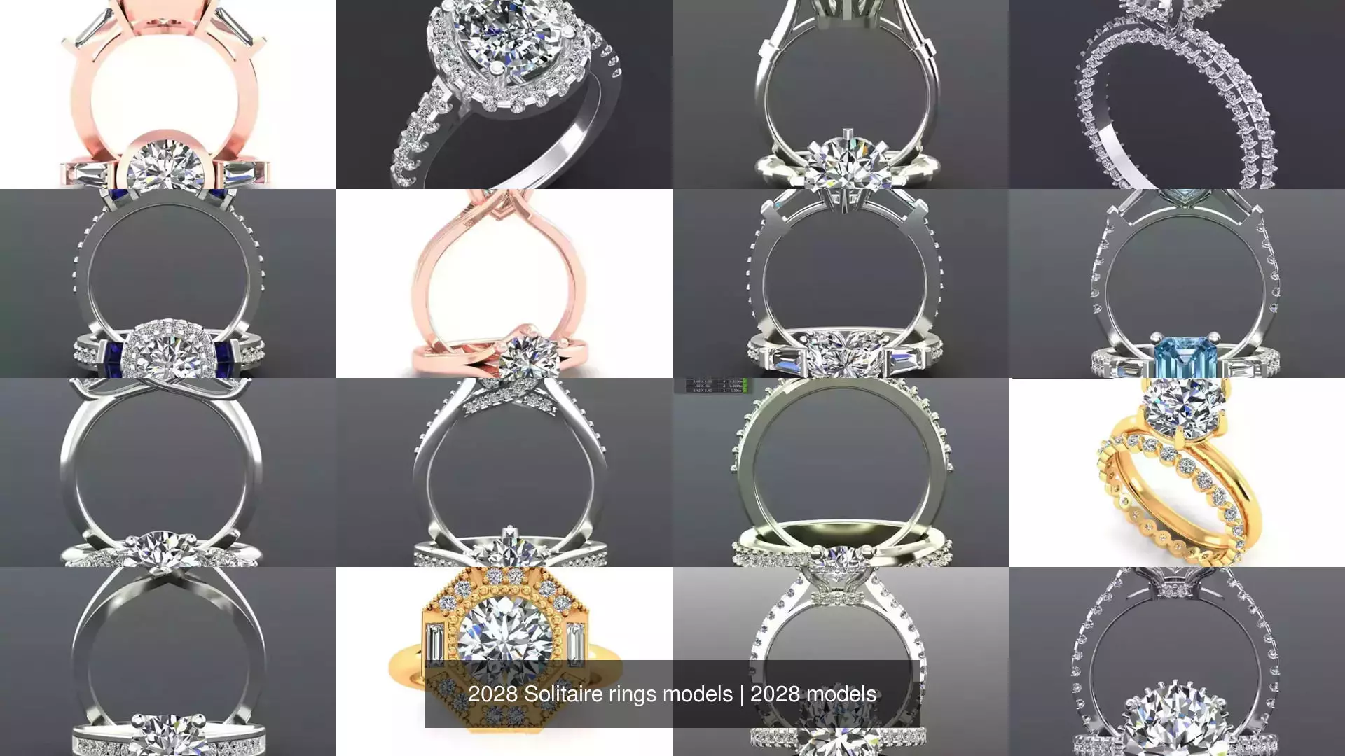 2028 Solitaire rings models 3D Model Collection_522