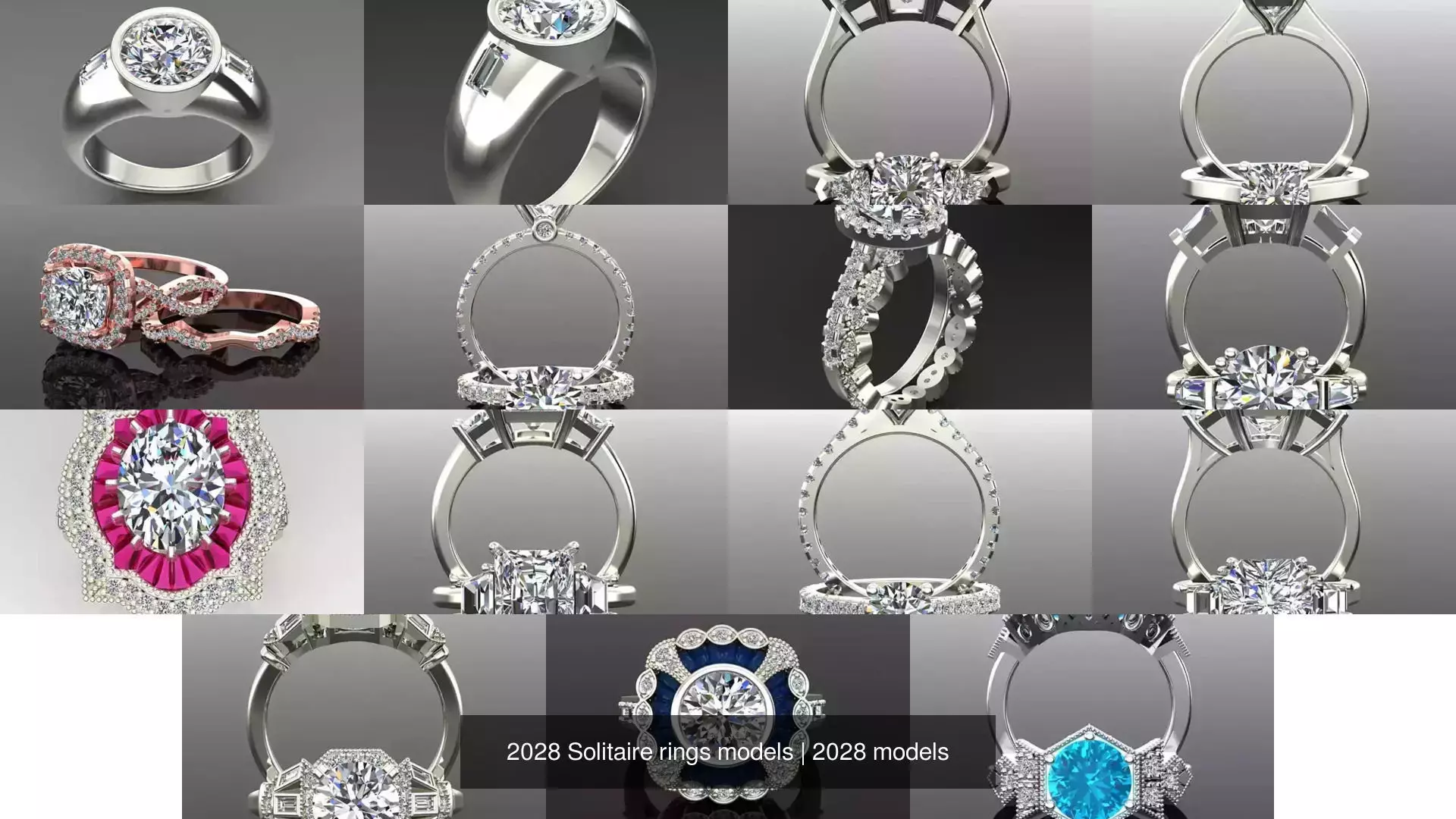 2028 Solitaire rings models 3D Model Collection_248