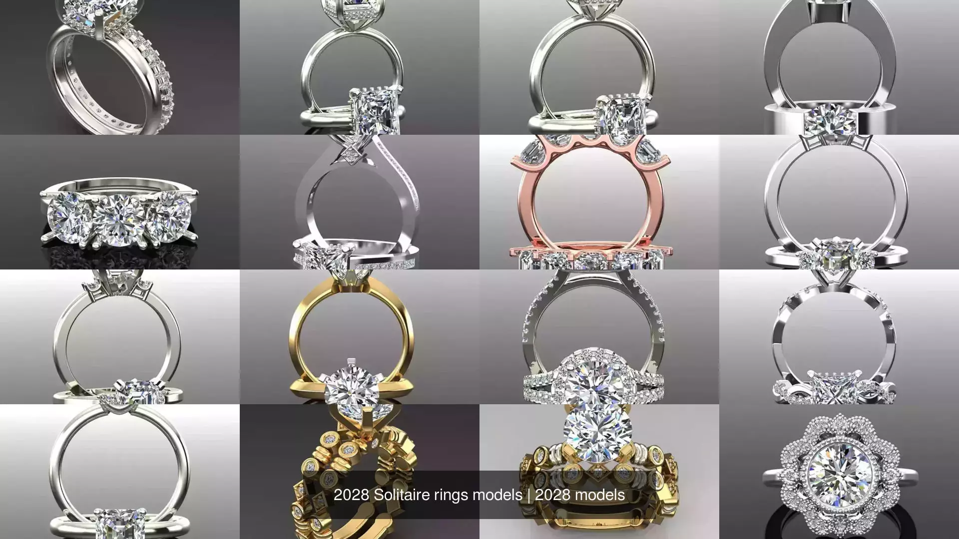 2028 Solitaire rings models 3D Model Collection_184