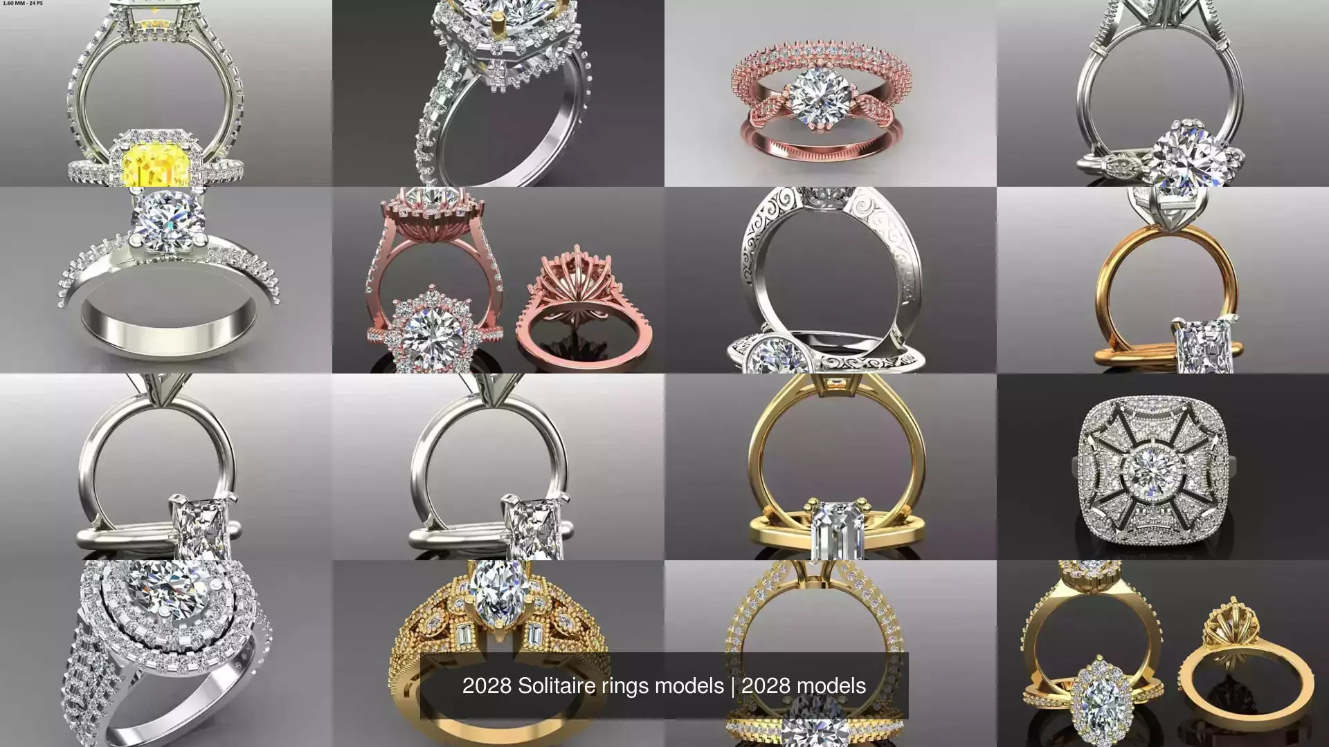 2028 Solitaire rings models 3D Model Collection_209