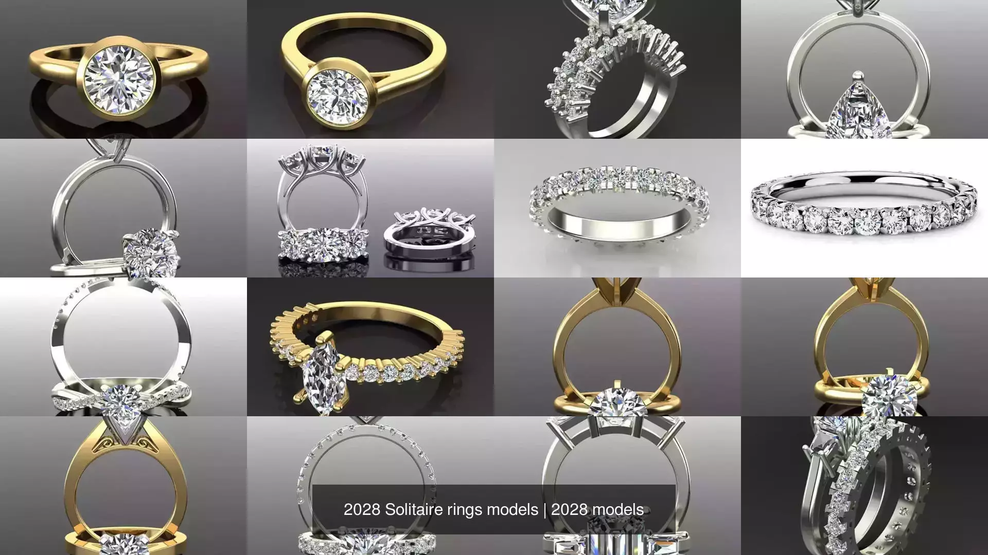 2028 Solitaire rings models 3D Model Collection_567