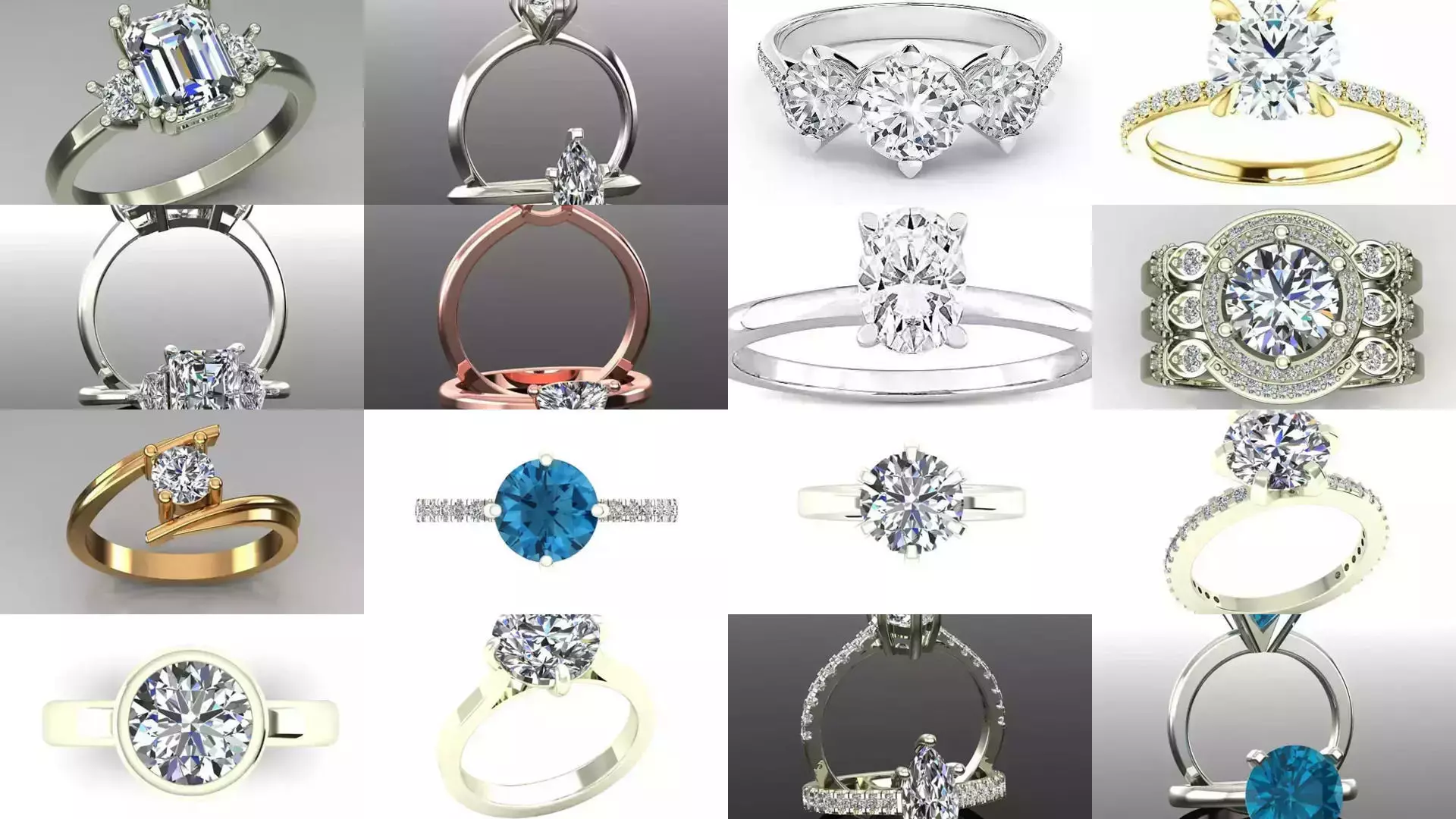 2028 Solitaire rings models 3D Model Collection_158