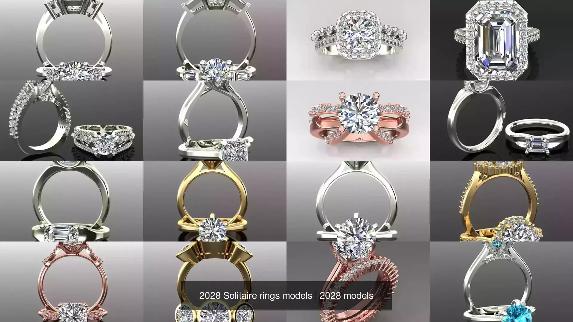 2028 Solitaire rings models 3D Model Collection_283