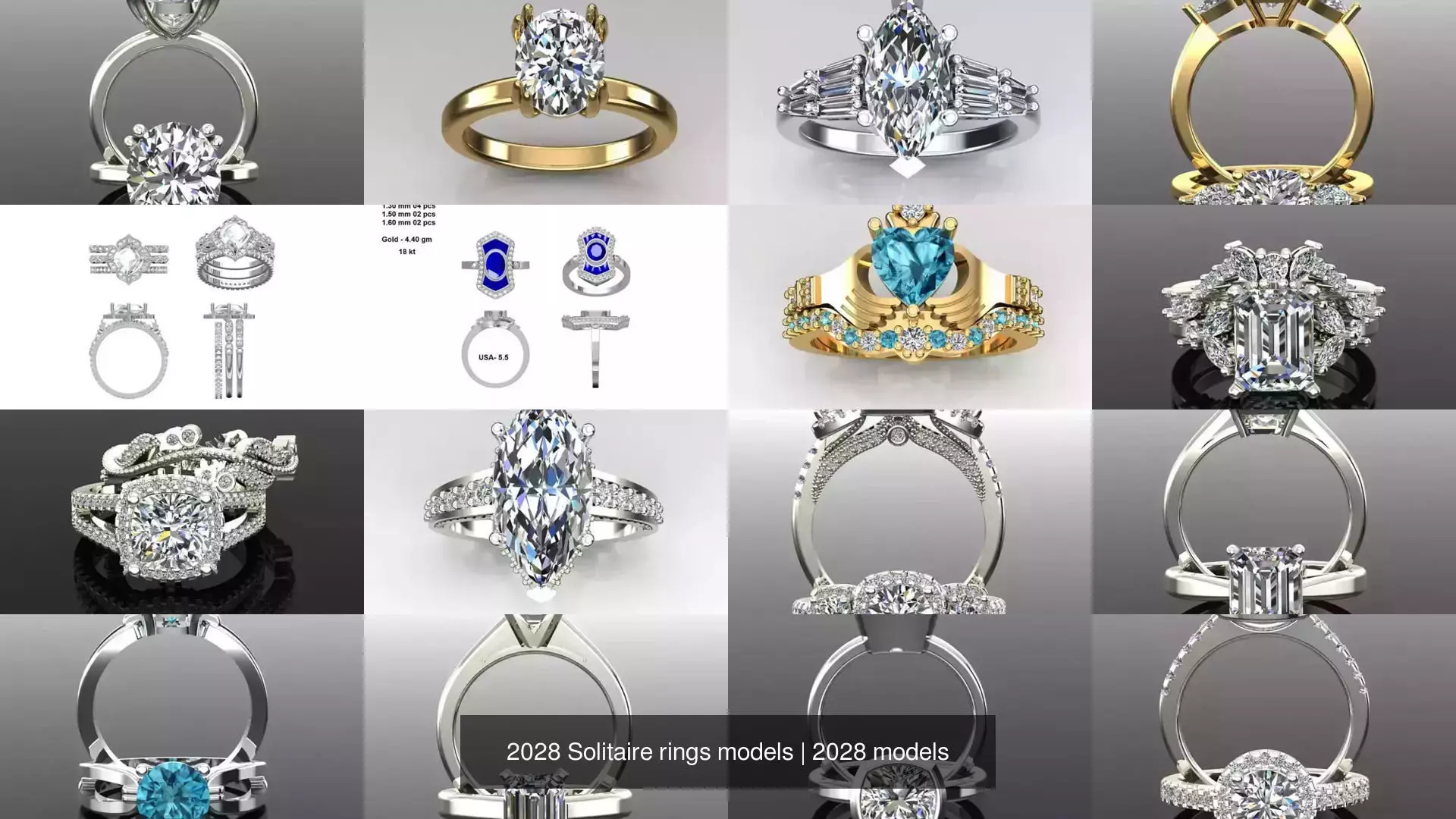 2028 Solitaire rings models 3D Model Collection_219