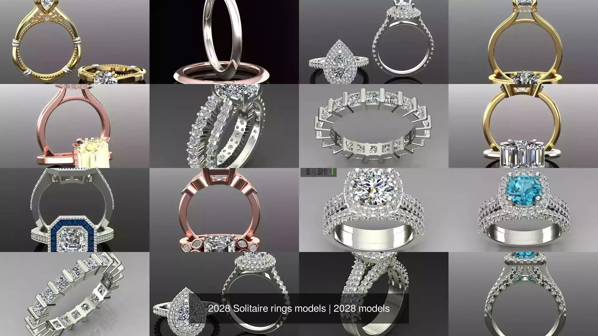 2028 Solitaire rings models 3D Model Collection_618