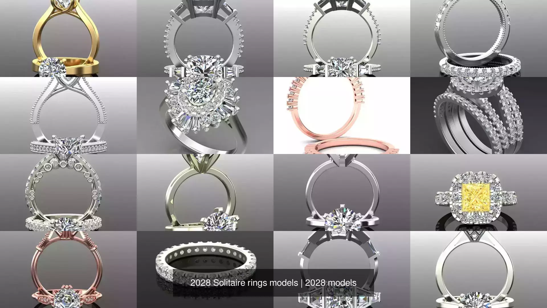 2028 Solitaire rings models 3D Model Collection_548