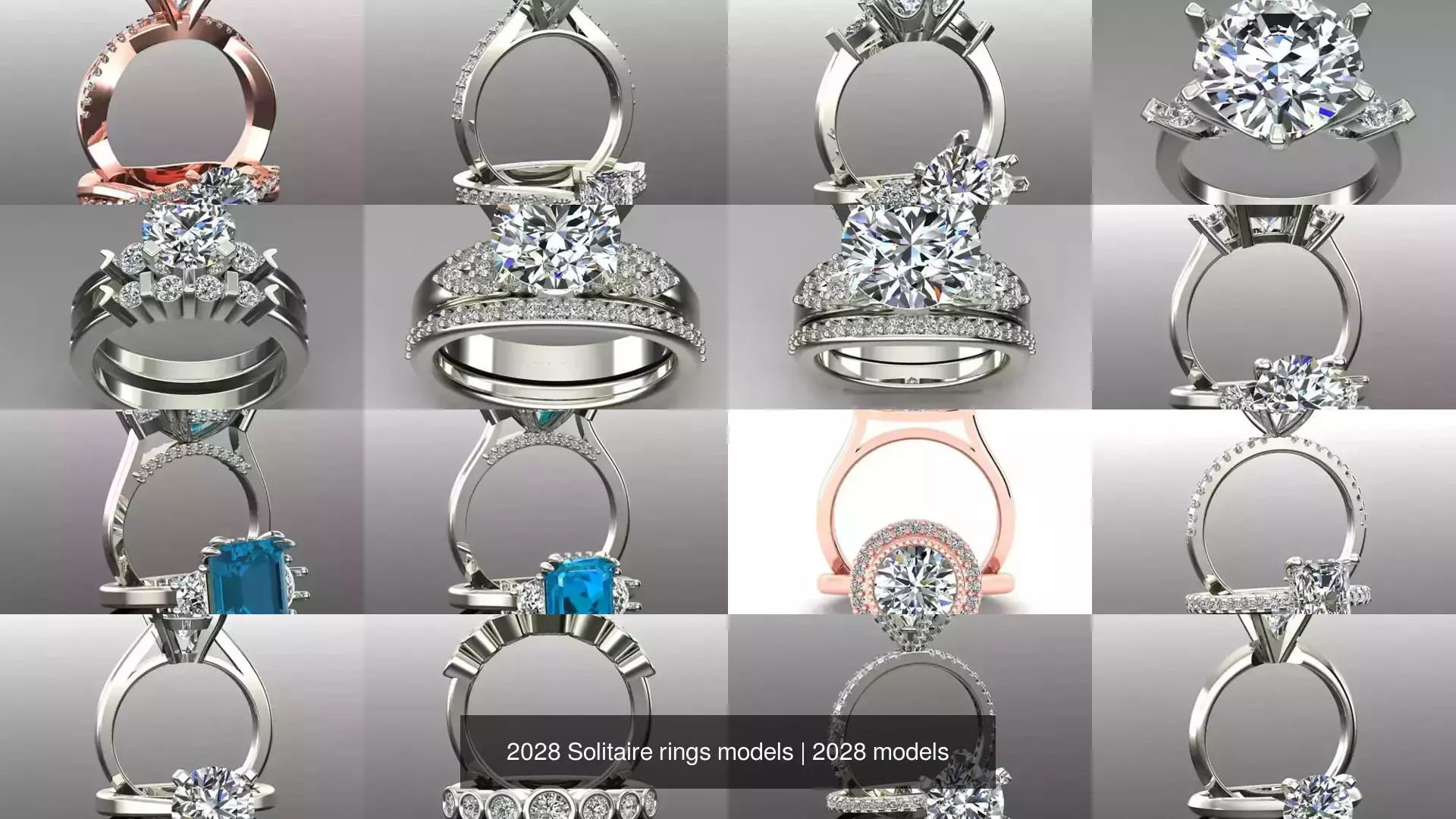 2028 Solitaire rings models 3D Model Collection_419