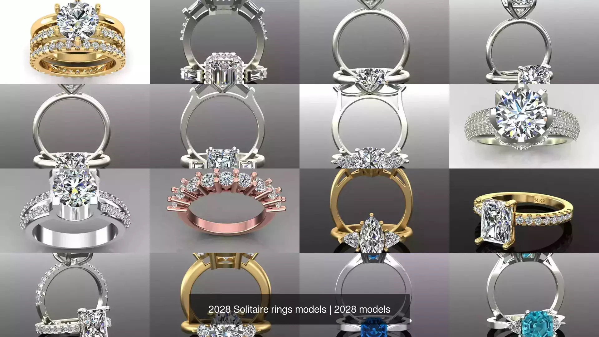 2028 Solitaire rings models 3D Model Collection_552