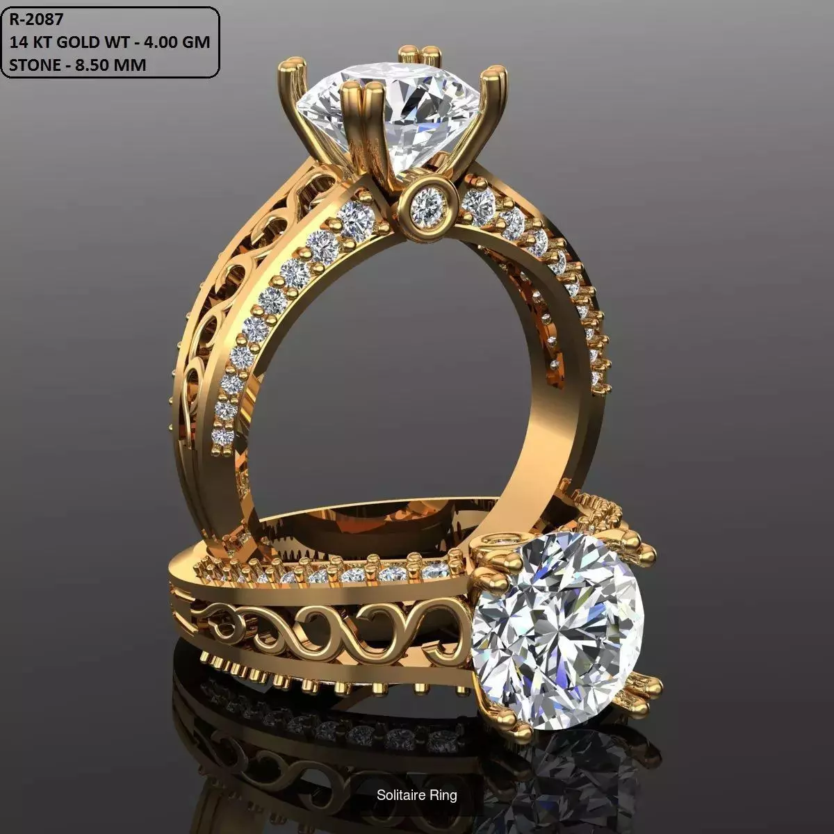 2028 Solitaire rings models 3D Model Collection_679
