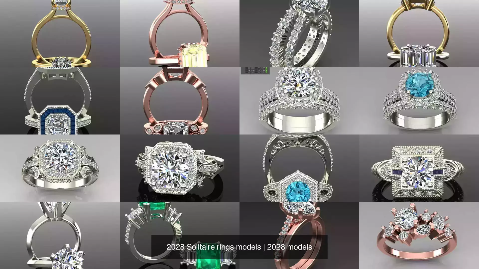2028 Solitaire rings models 3D Model Collection_206