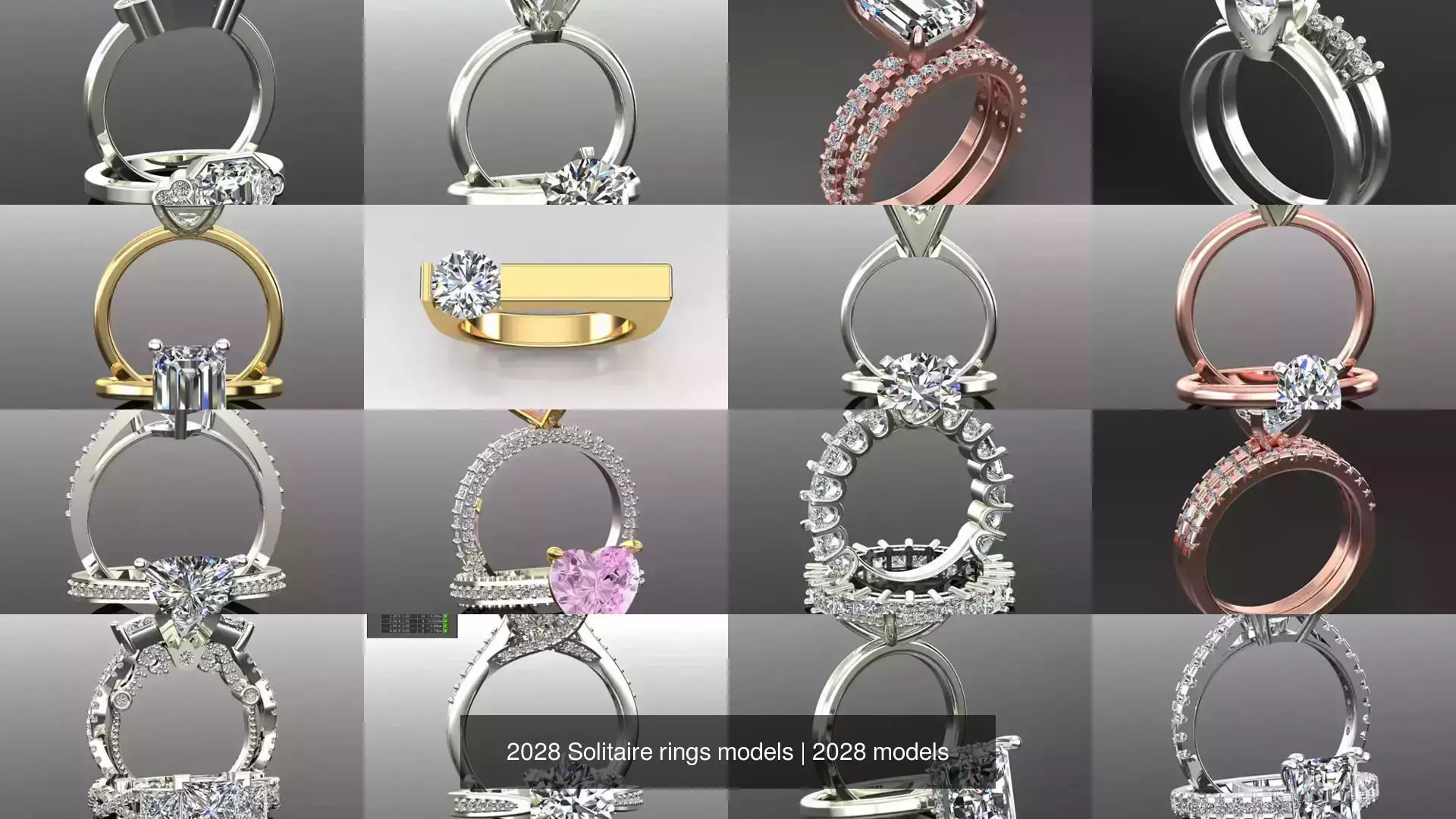 2028 Solitaire rings models 3D Model Collection_305