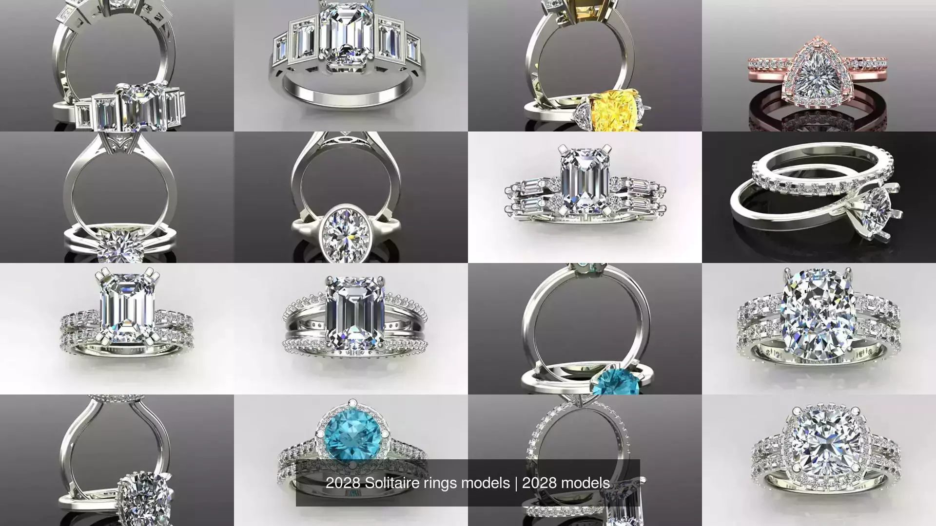 2028 Solitaire rings models 3D Model Collection_333