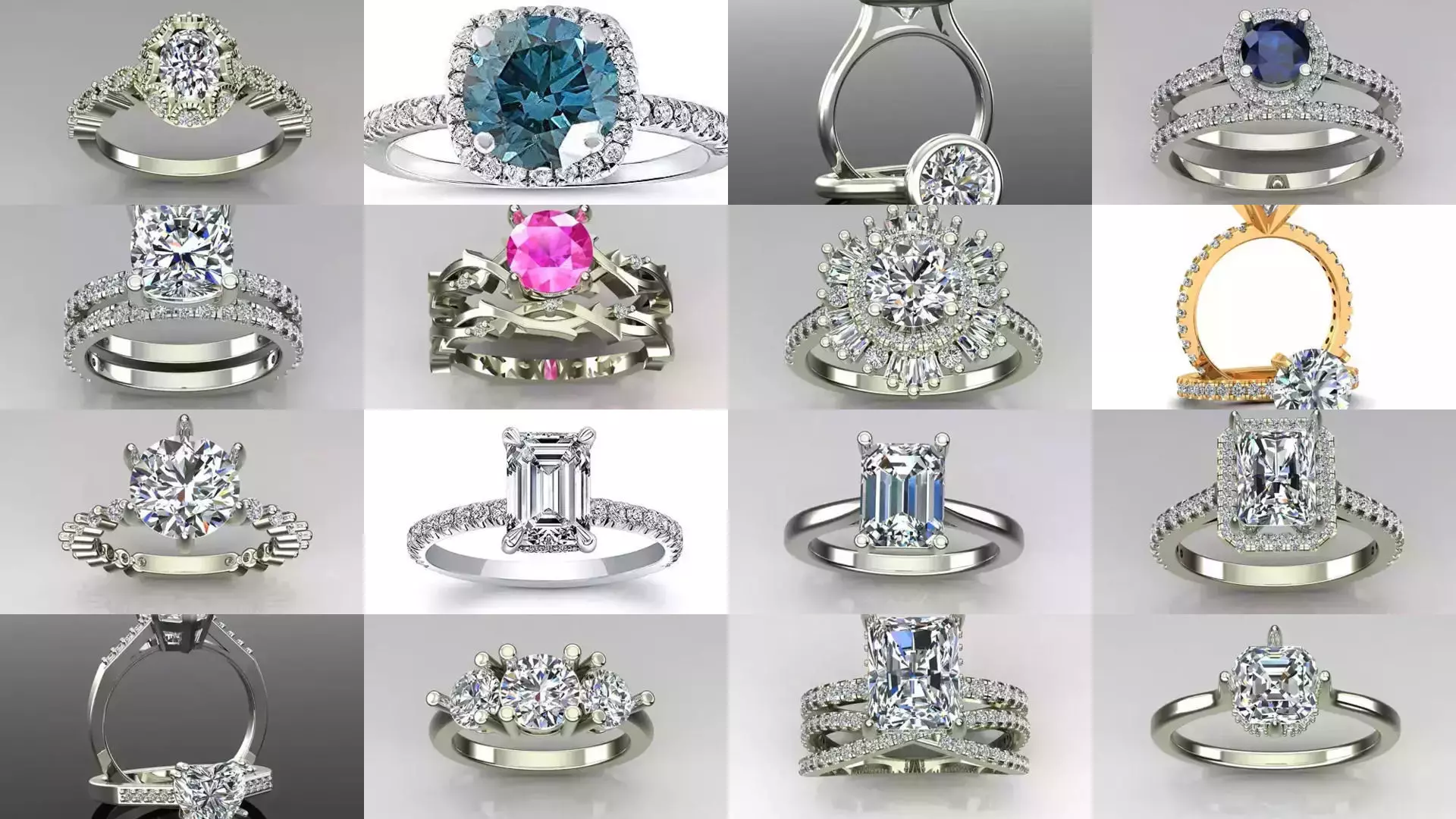 2028 Solitaire rings models 3D Model Collection_198