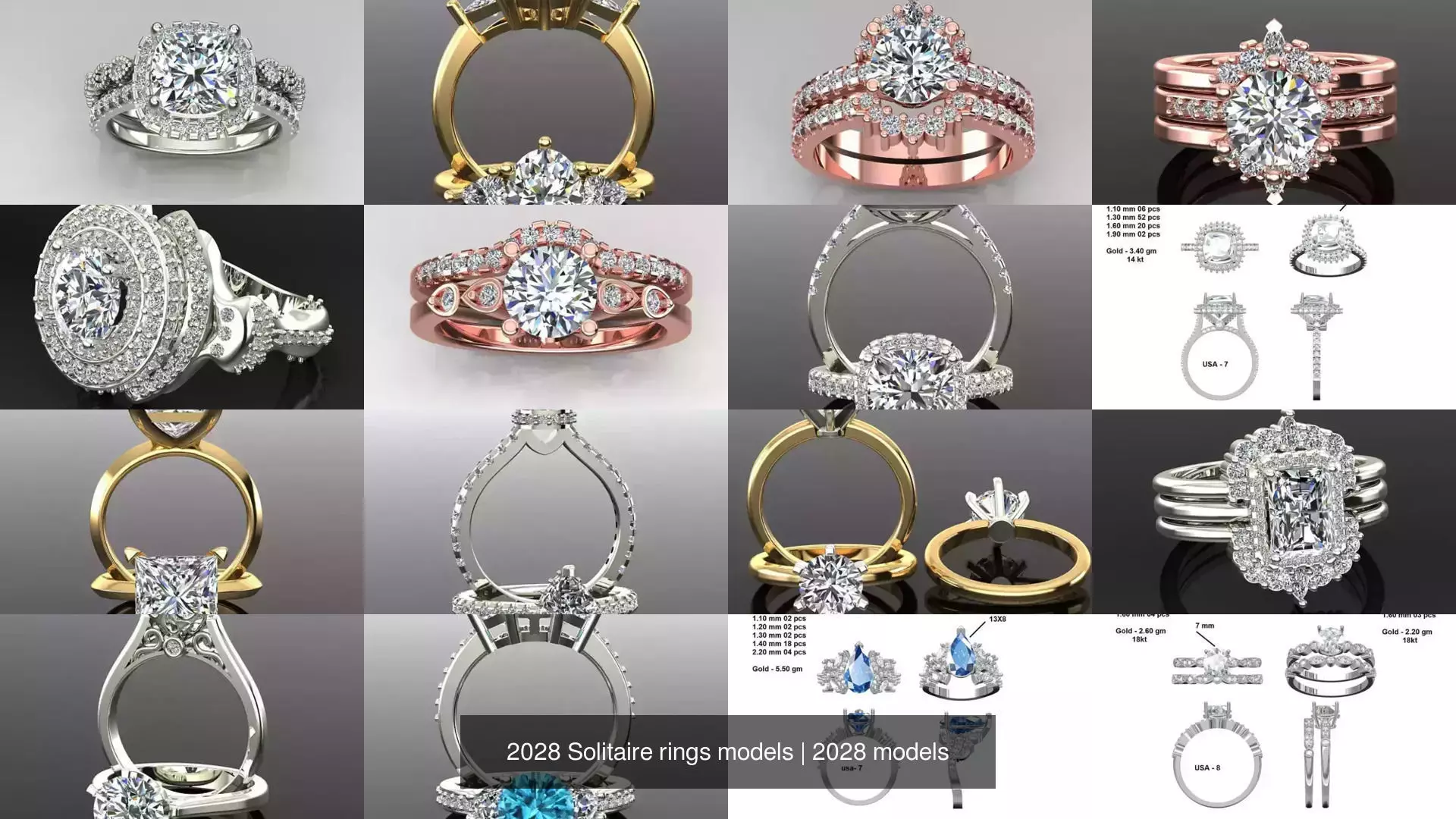 2028 Solitaire rings models 3D Model Collection_246