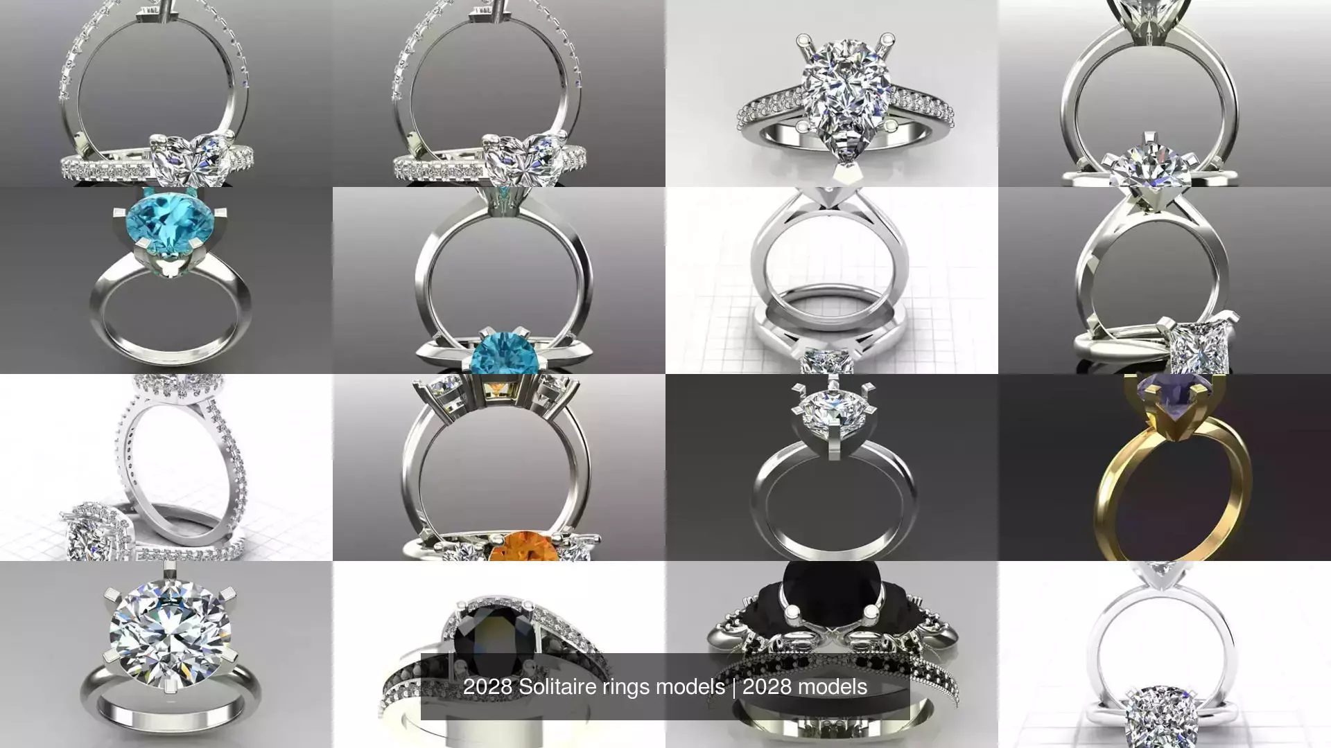 2028 Solitaire rings models 3D Model Collection_482