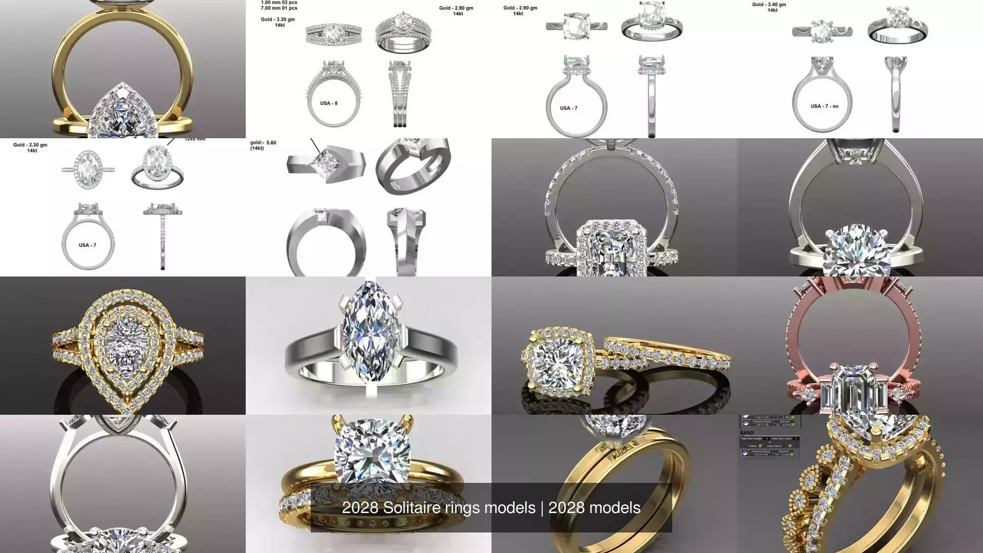 2028 Solitaire rings models 3D Model Collection_239