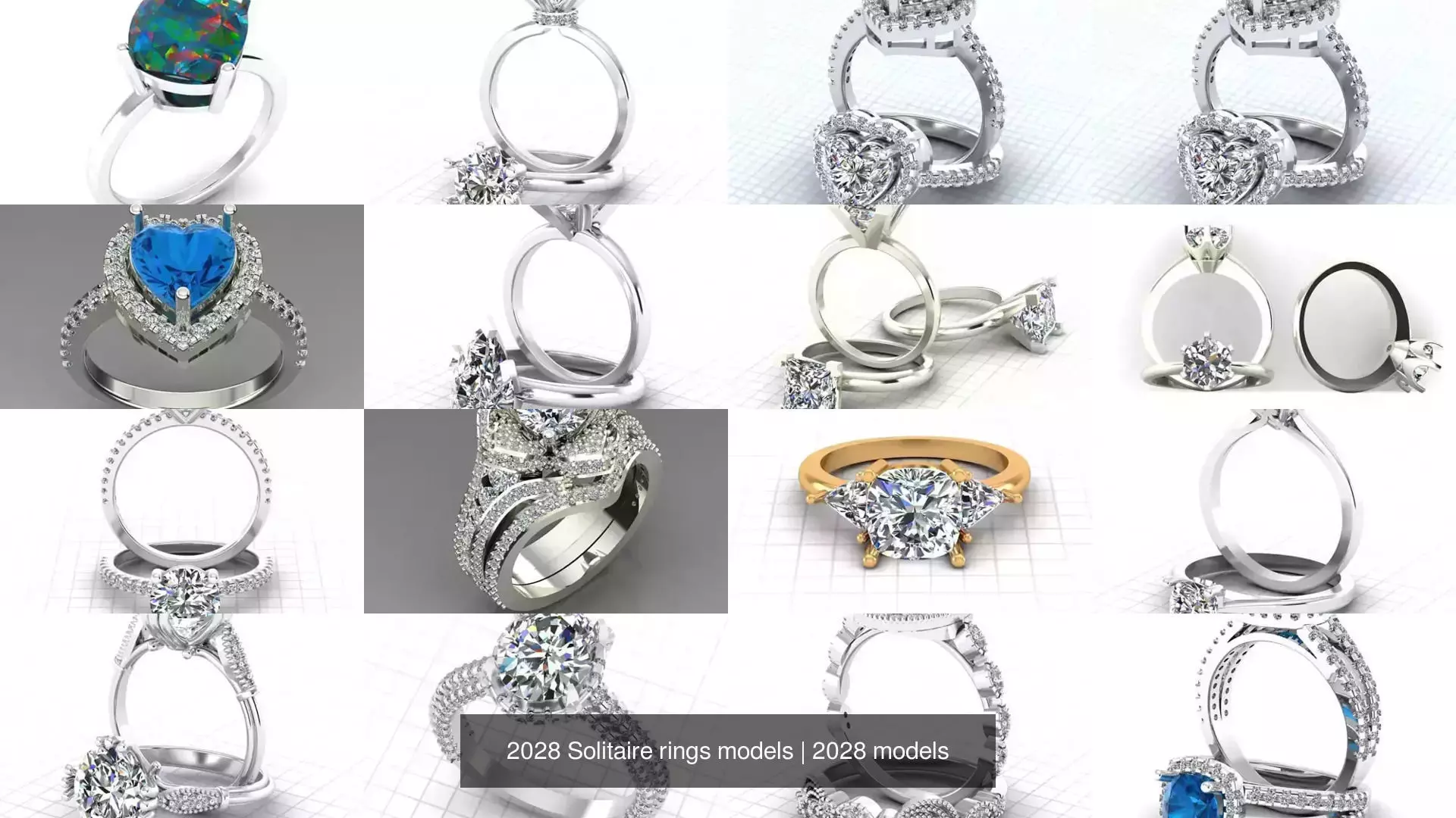 2028 Solitaire rings models 3D Model Collection_488