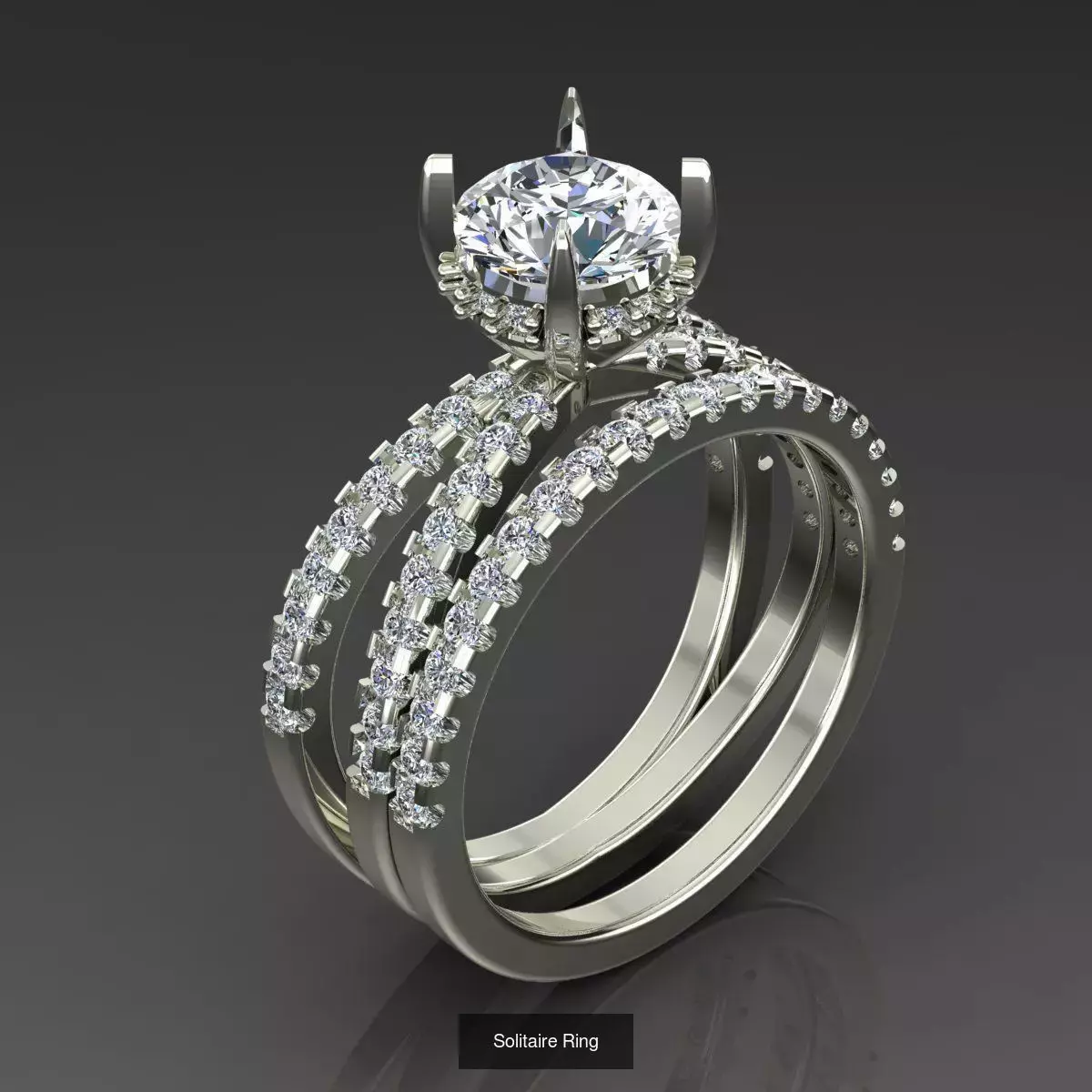 2028 Solitaire rings models 3D Model Collection_77