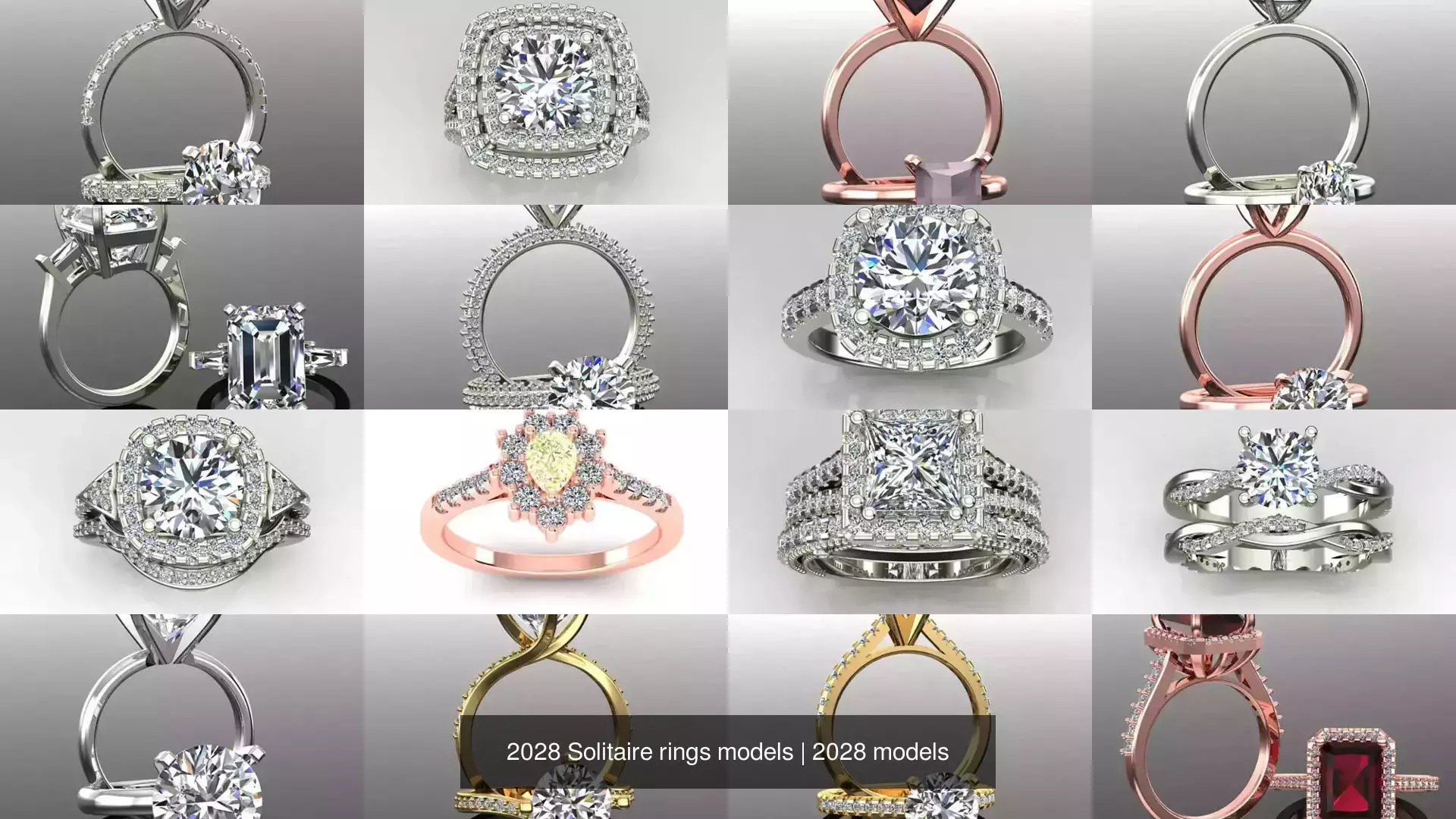 2028 Solitaire rings models 3D Model Collection_428