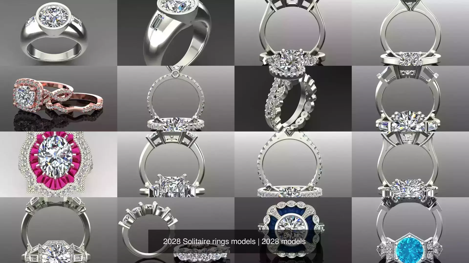 2028 Solitaire rings models 3D Model Collection_190