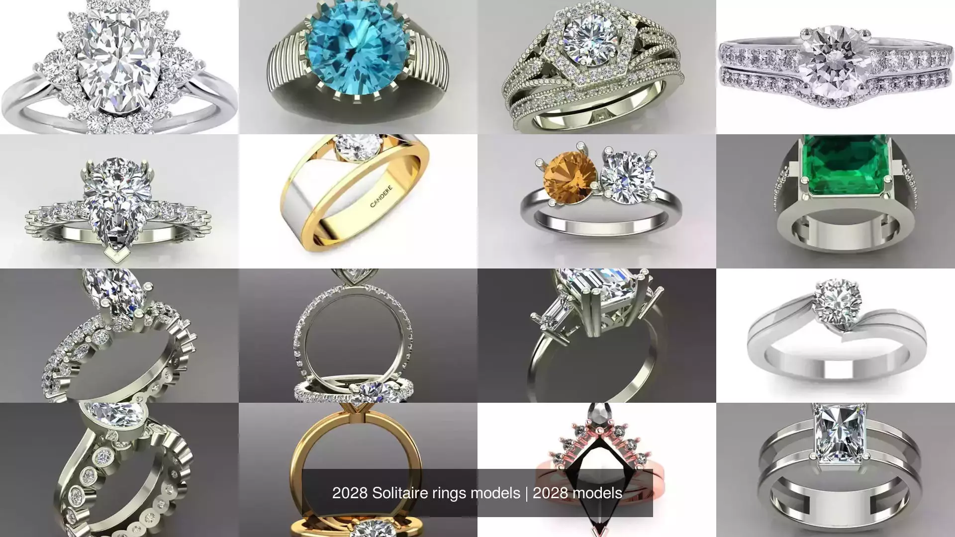 2028 Solitaire rings models 3D Model Collection_86