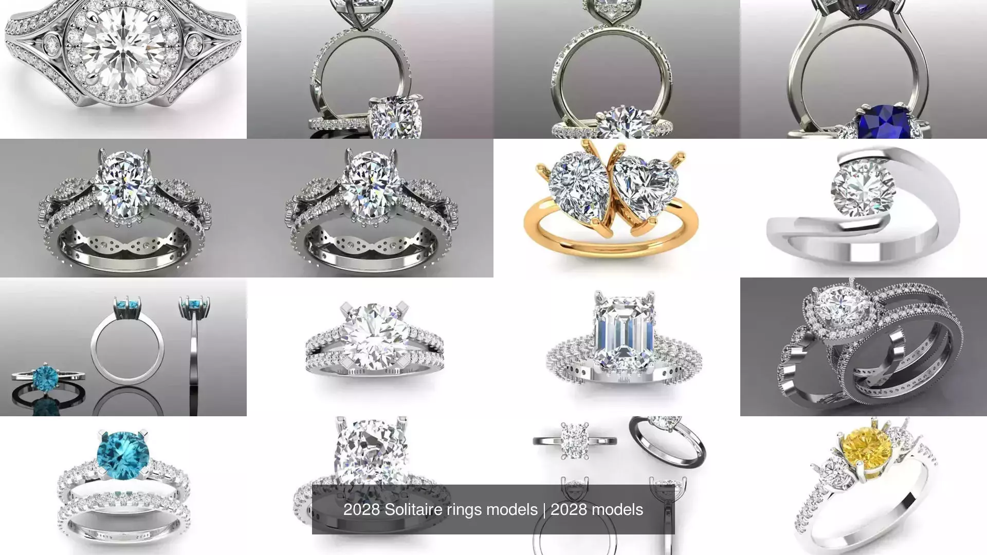 2028 Solitaire rings models 3D Model Collection_146