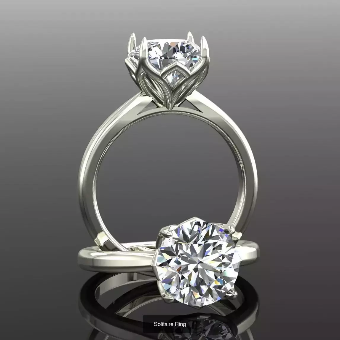 2028 Solitaire rings models 3D Model Collection_346