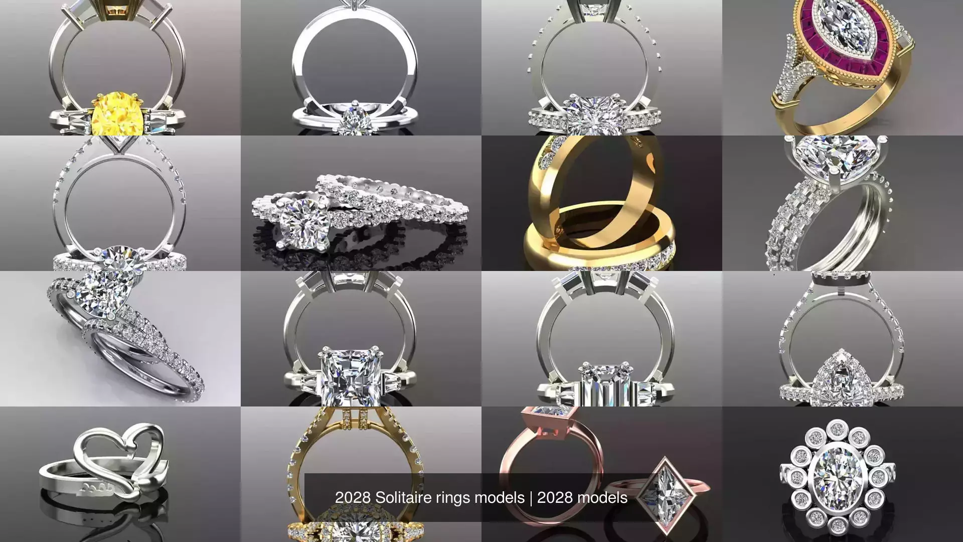 2028 Solitaire rings models 3D Model Collection_608