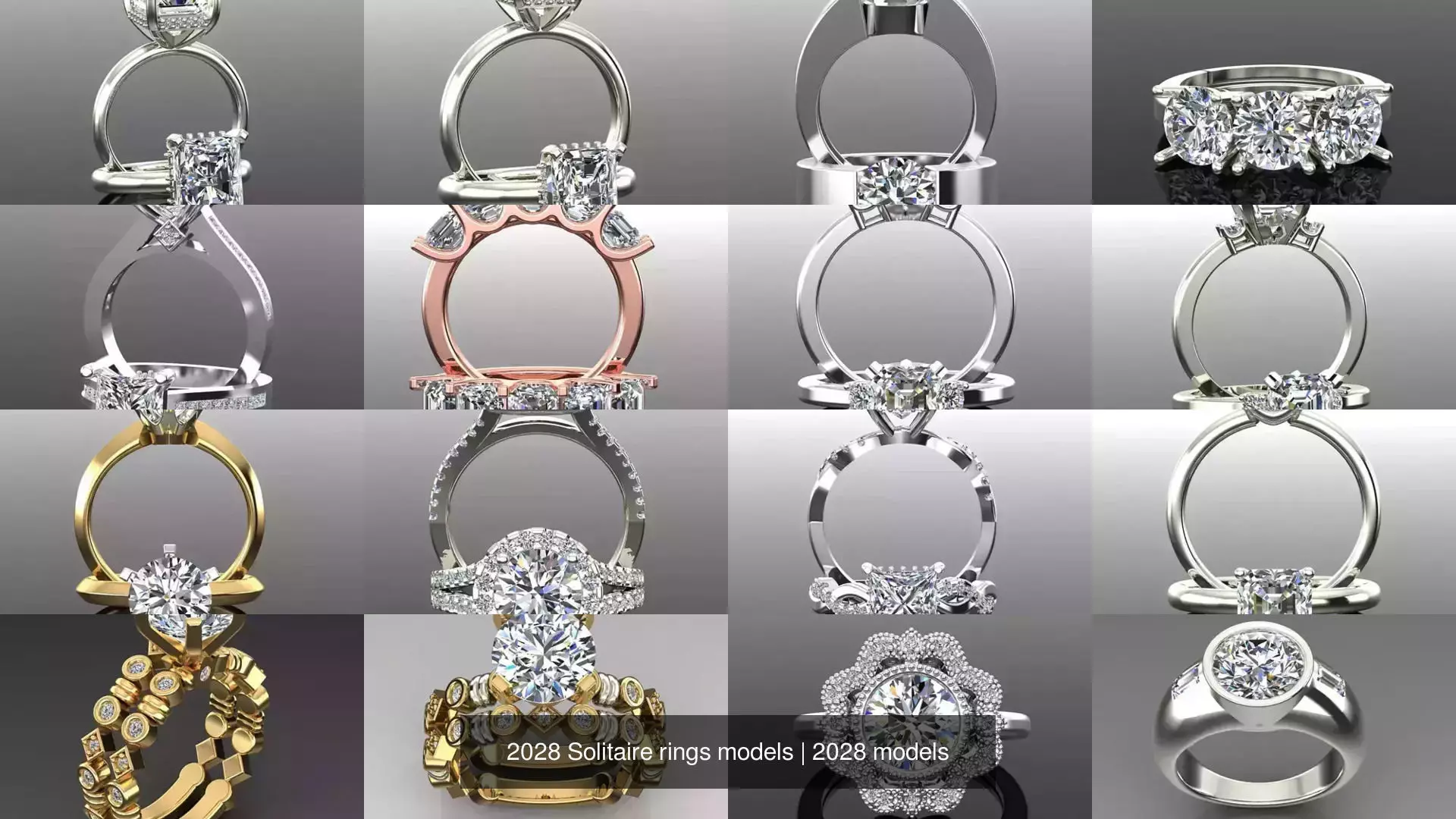 2028 Solitaire rings models 3D Model Collection_596