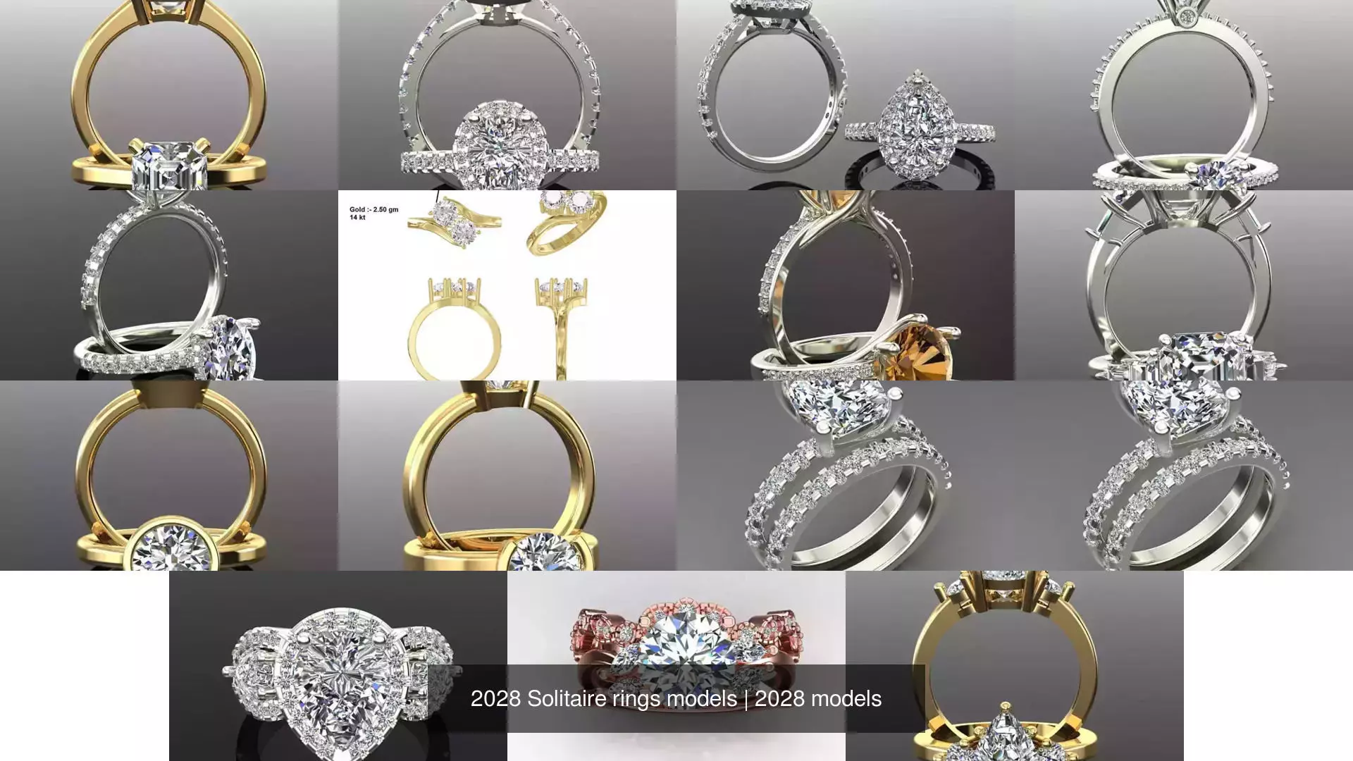 2028 Solitaire rings models 3D Model Collection_255