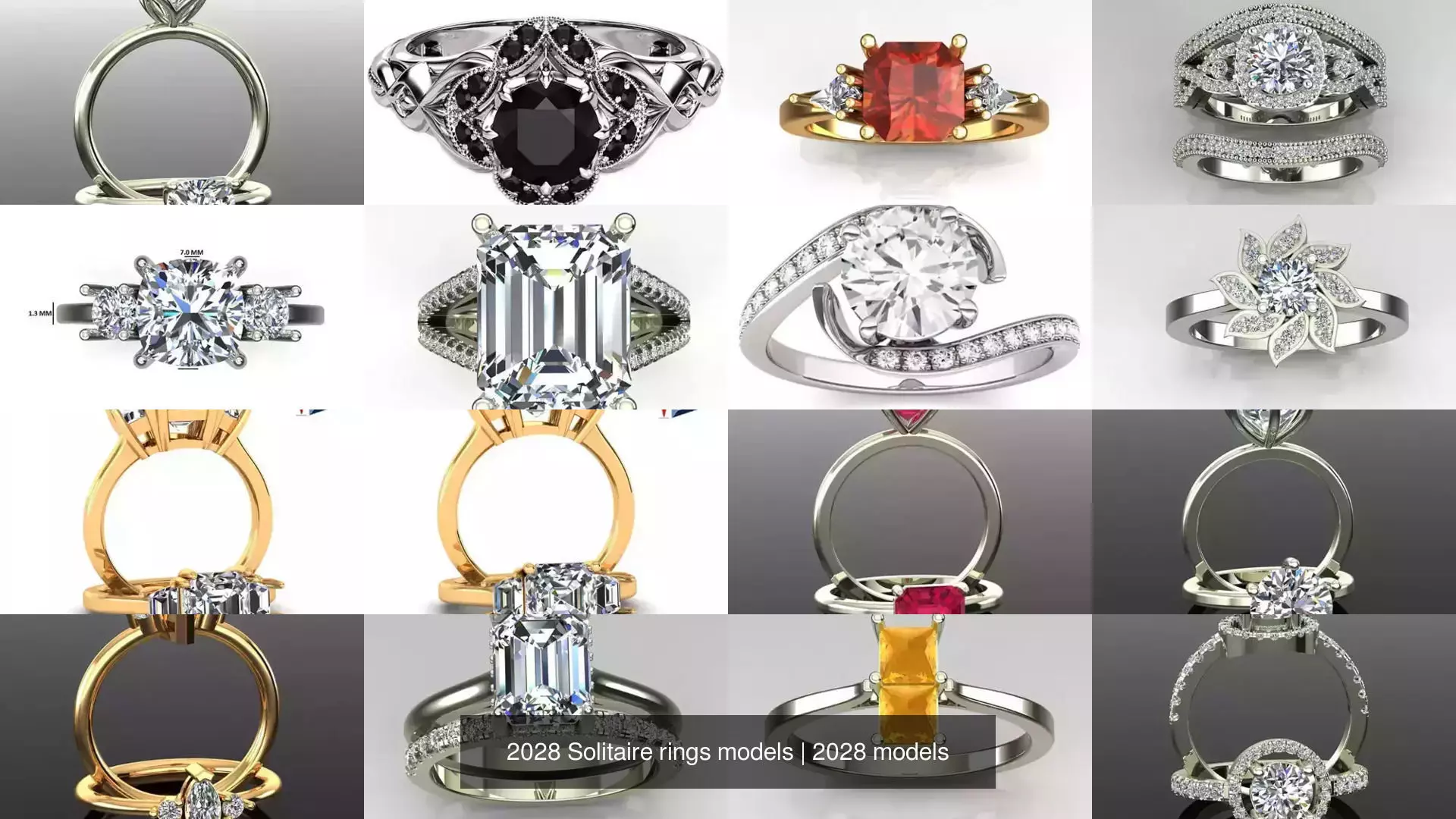 2028 Solitaire rings models 3D Model Collection_110