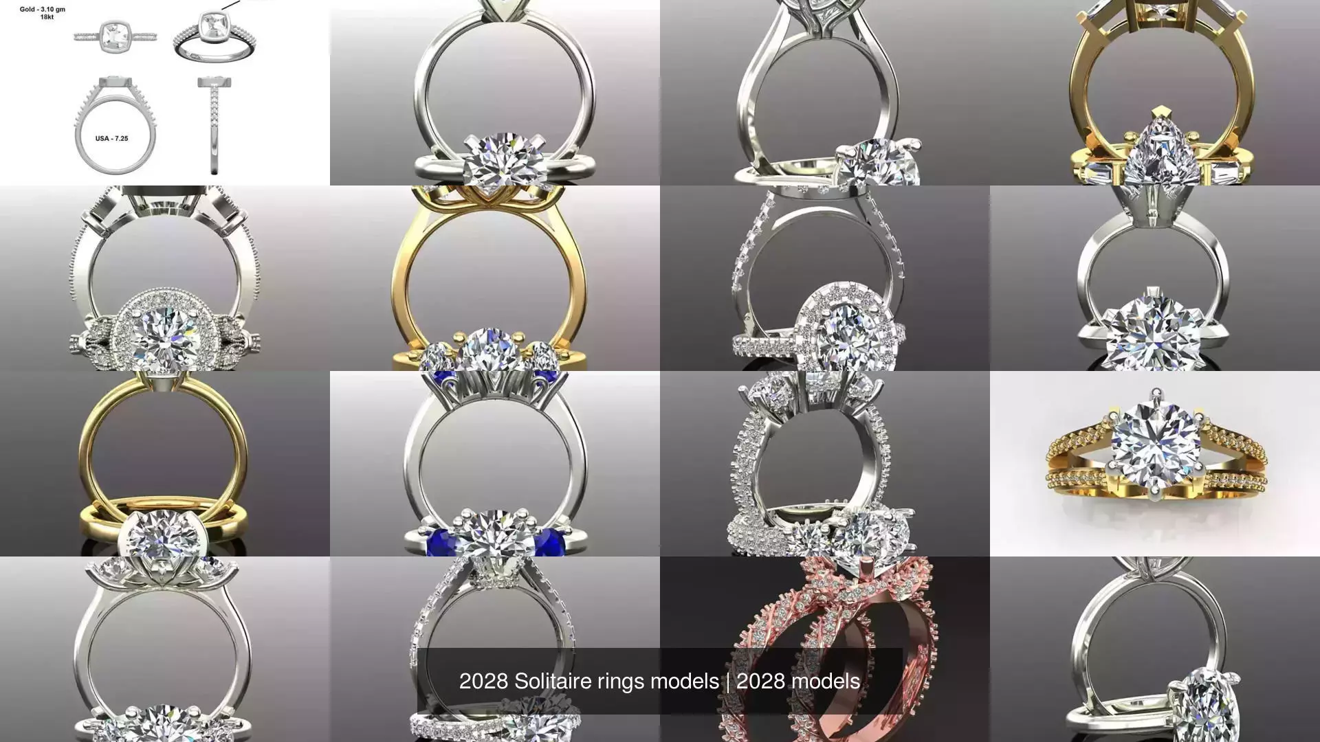 2028 Solitaire rings models 3D Model Collection_249