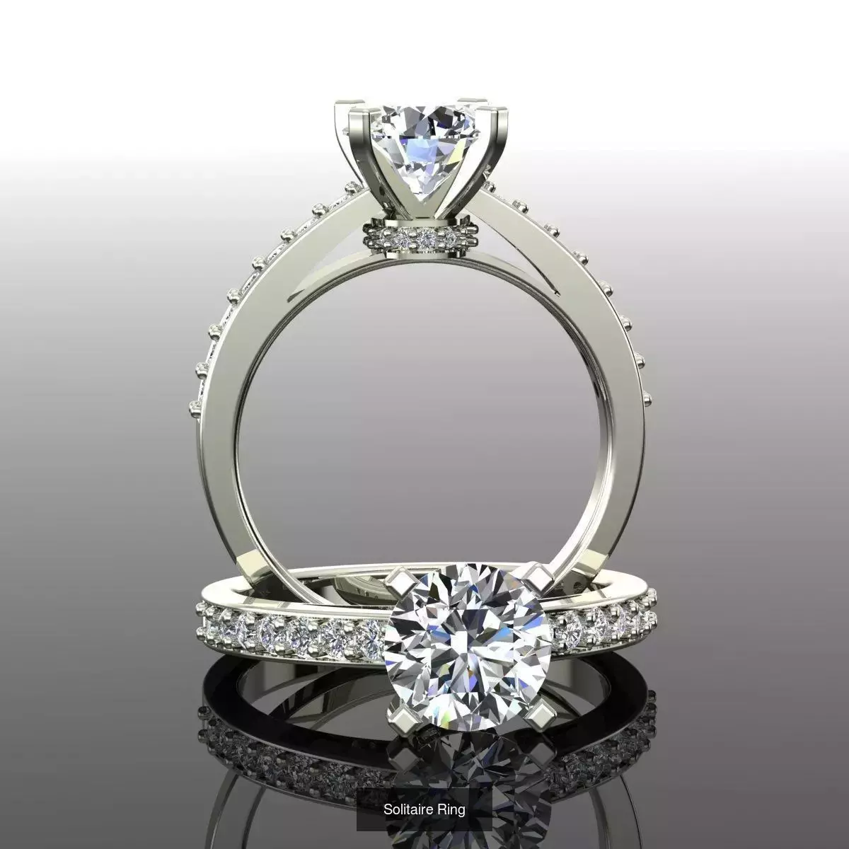 2028 Solitaire rings models 3D Model Collection_356