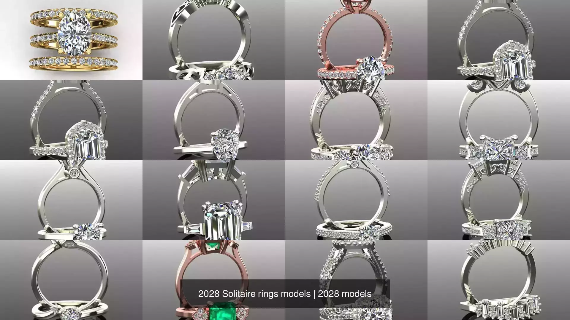 2028 Solitaire rings models 3D Model Collection_327