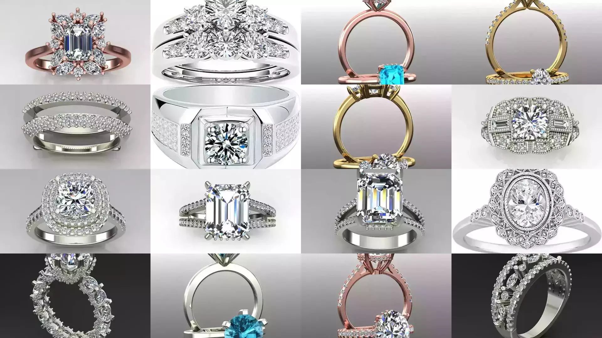 2028 Solitaire rings models 3D Model Collection_78